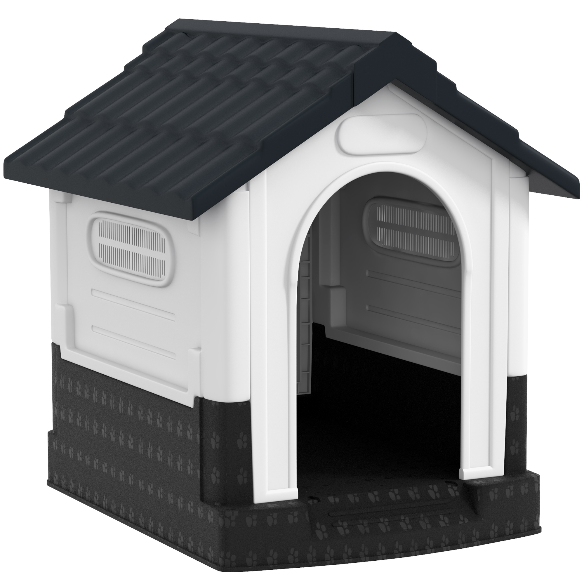 Plastic Dog Kennel With Windows,for Garden Patio,Miniature Dogs,64.5 X 57 X