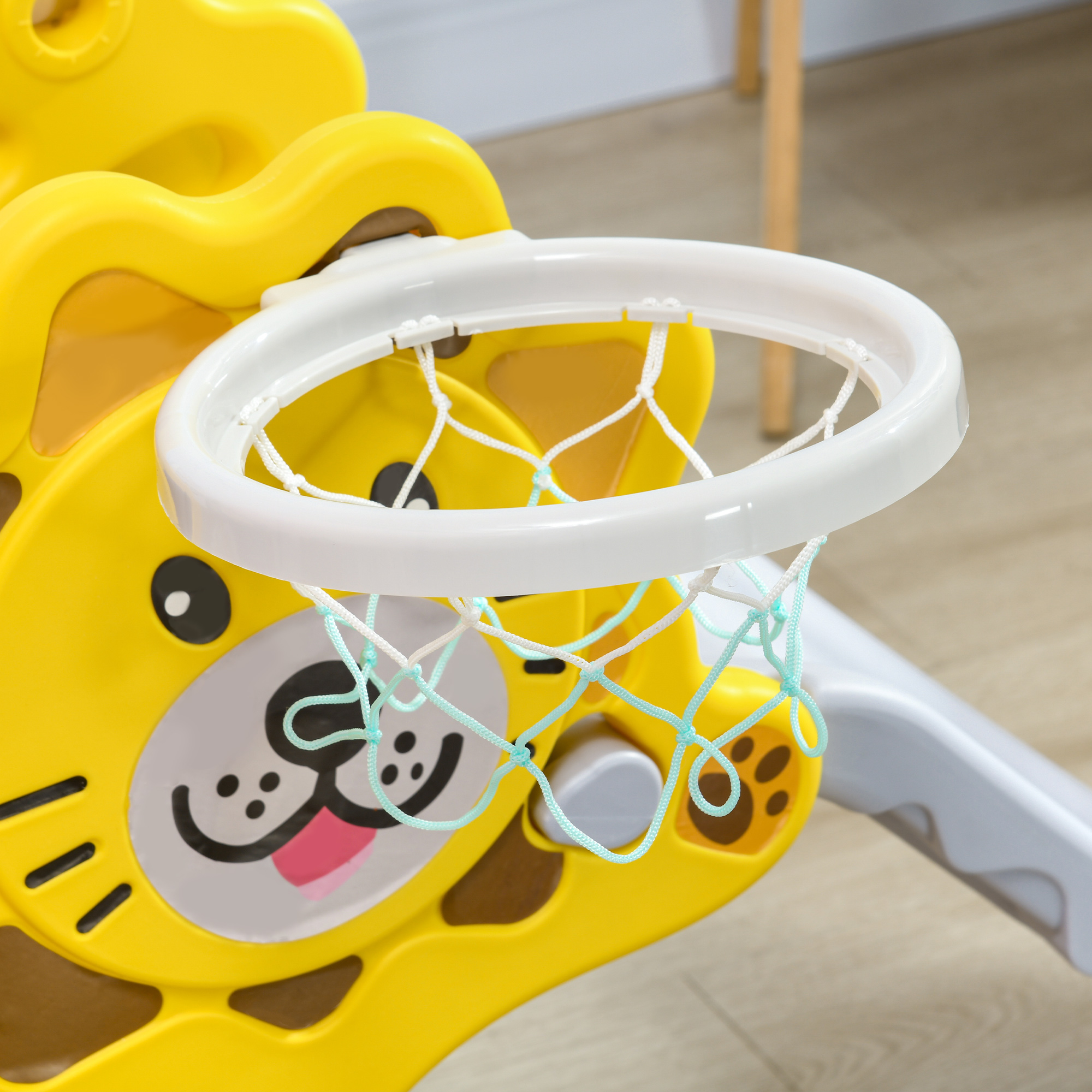 Baby Slide With Basketball Hoop,Climber,Easy To Assemble Kids For Indoor