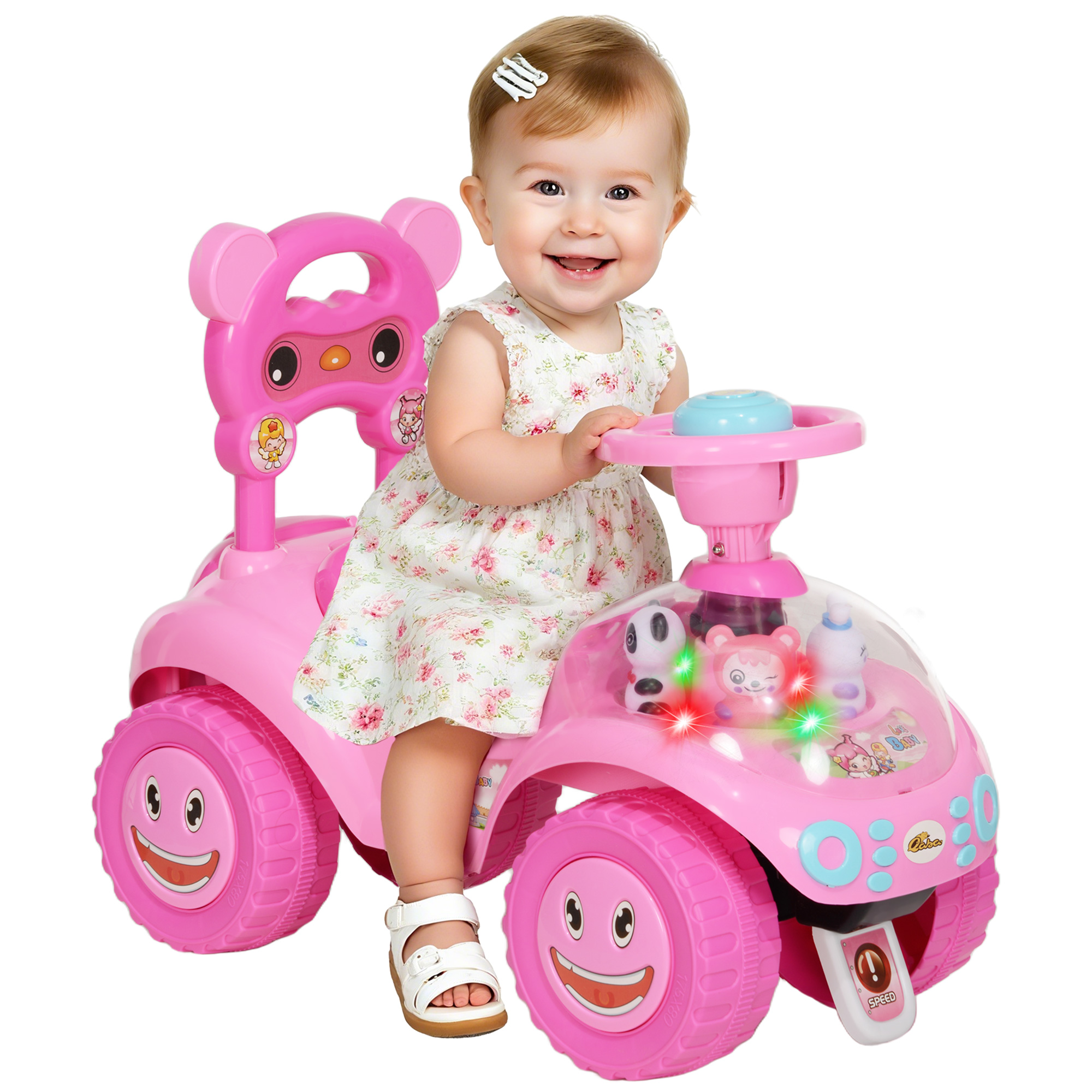 Foot To Floor Oddler Ride On Toy W/ Music,Light,Horn,Under Seat — image 2