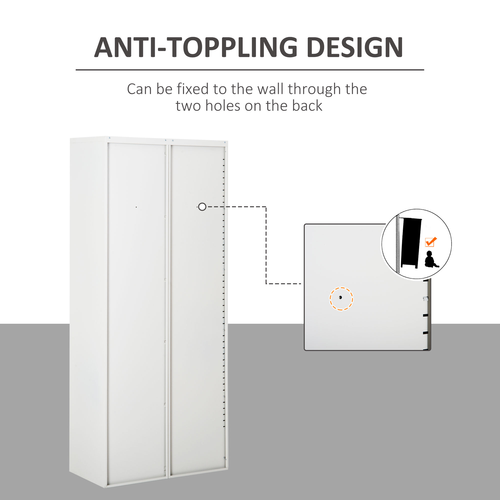 Cool Rolled Steel Tall Office Lockable Filing Cabinet 2 Doors 4 Internal — image 6