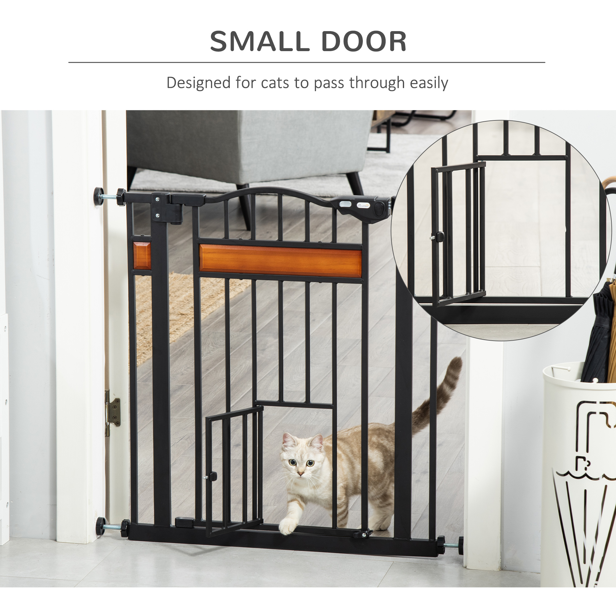 Pet Gate Safety Gate,with Cat Flap,Auto Close,for — image 4