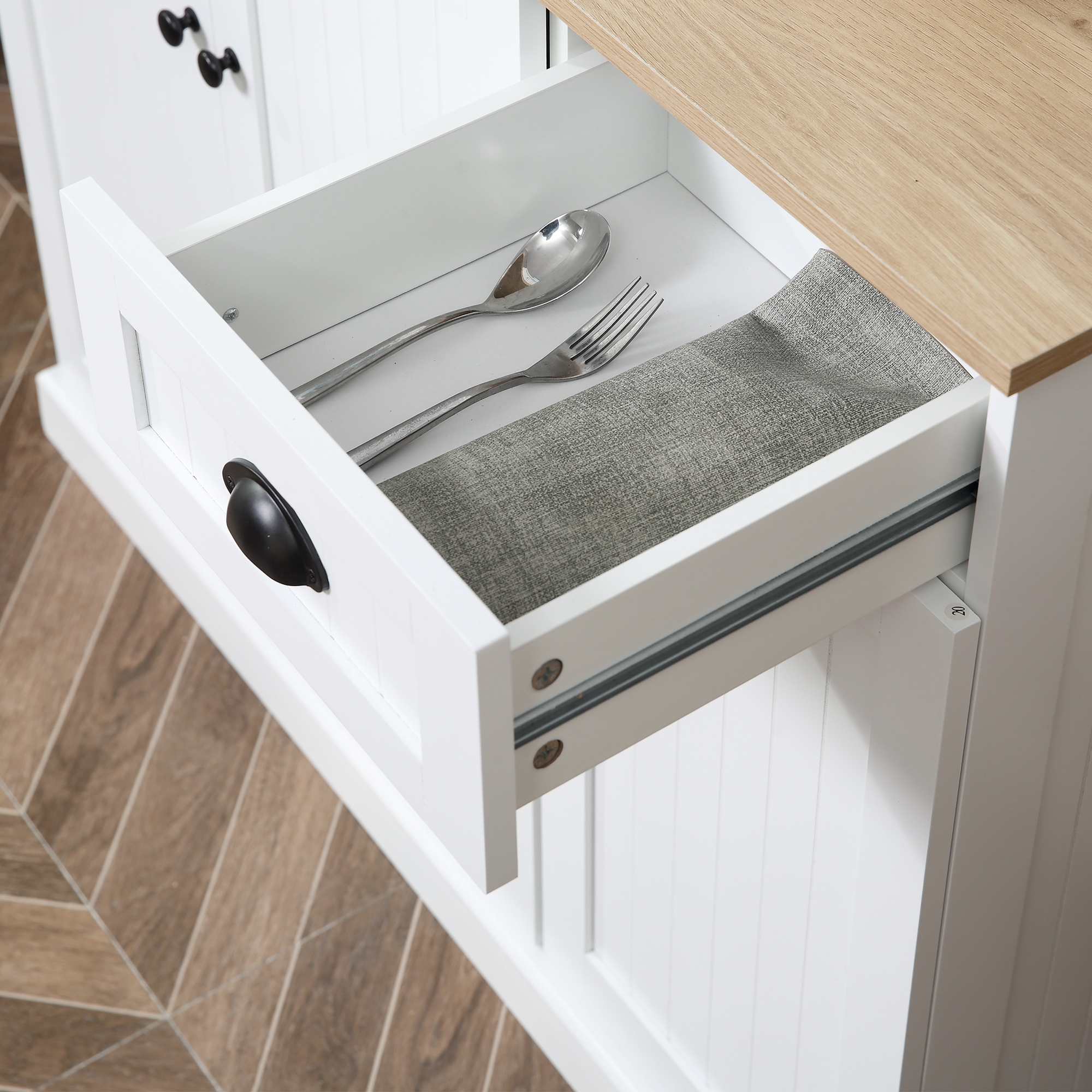 180cm Freestanding Kitchen Cabinet,Modern Storage Cupboard With Open — image 2