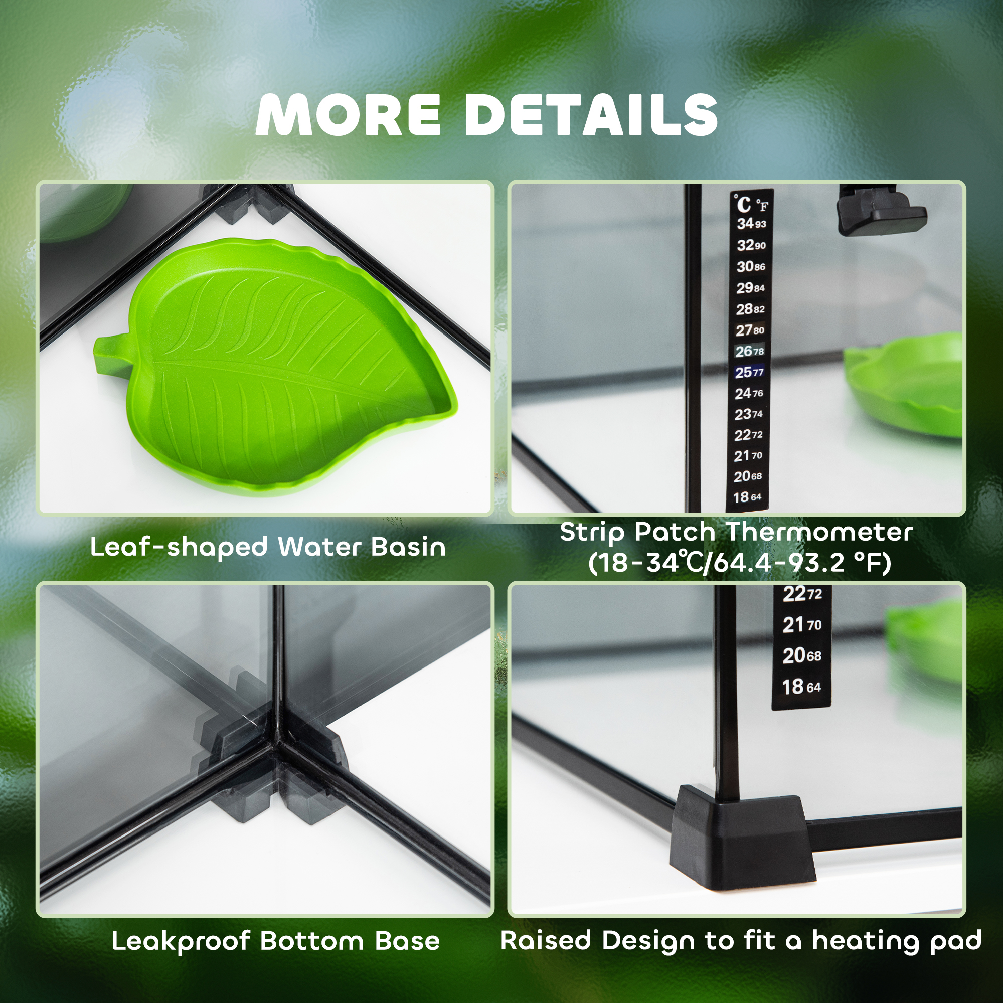 Glass Reptile Terrarium Insect Breeding Tank Vivarium
