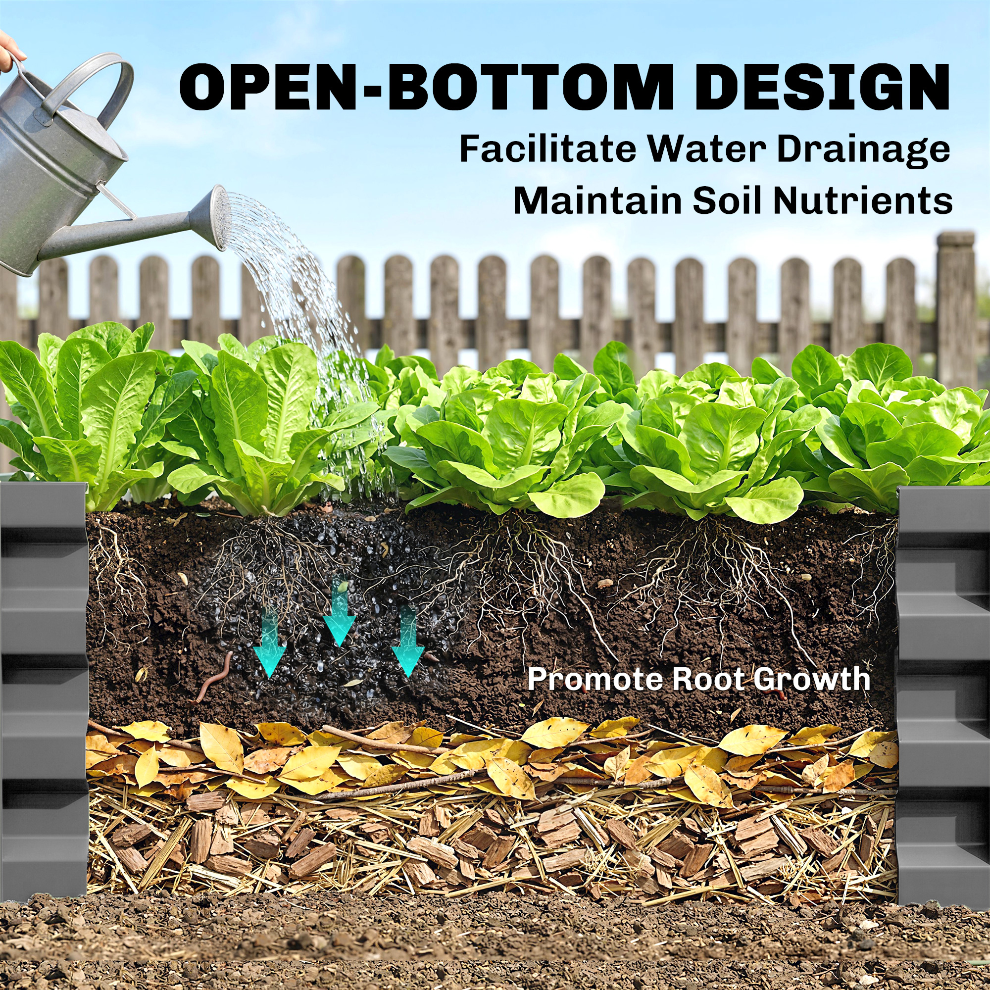 432L Square Raised Garden Bed Box Steel Frame For Vegetables,Flowers — image 4