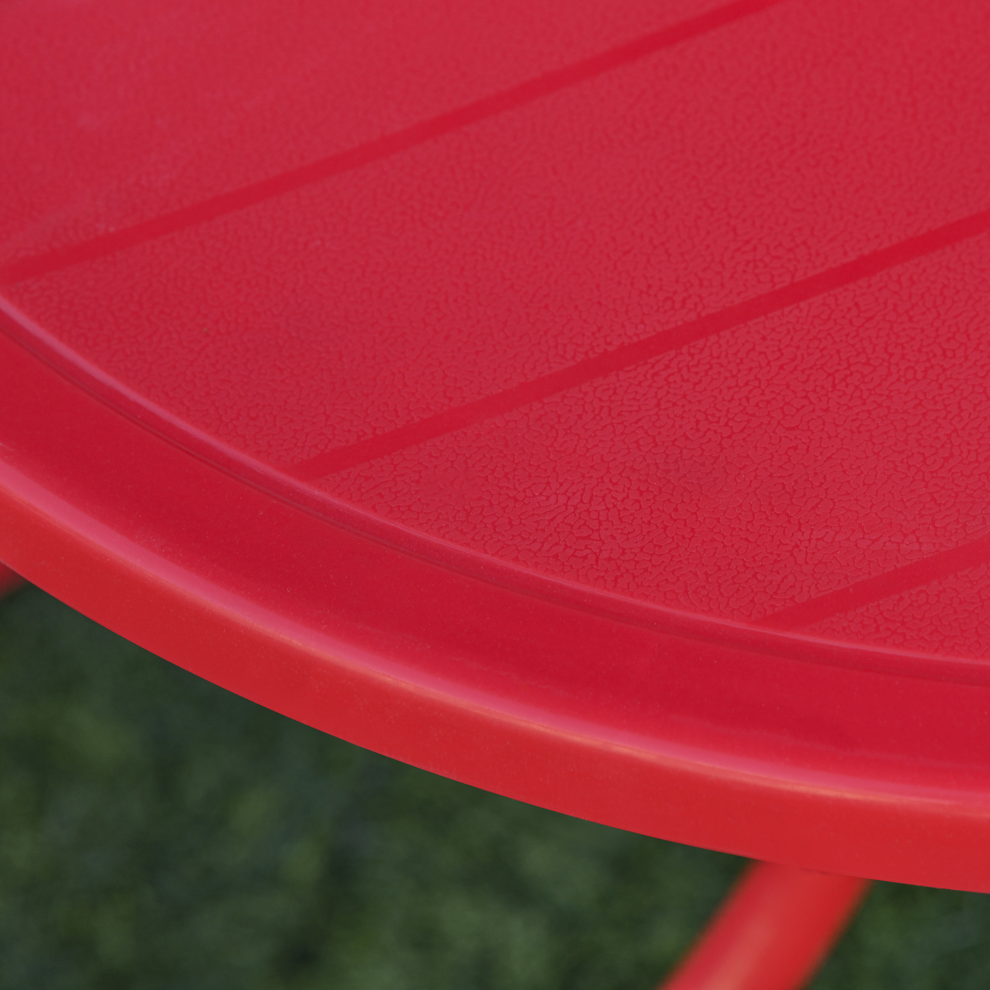 Kids Folding Picnic Table Chair Set W/ Parasol,Red — image 3