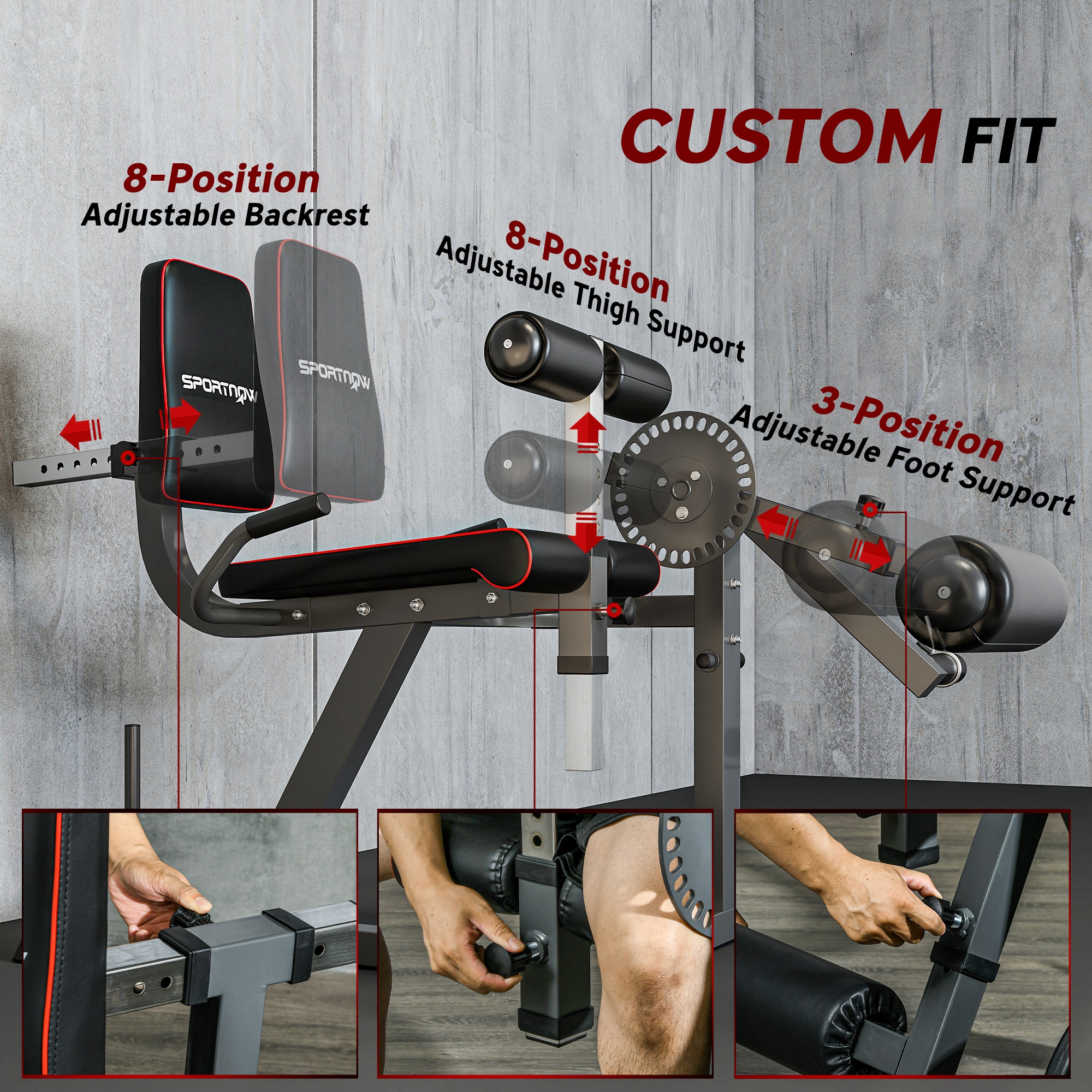 Seated leg extension and curl machine,adjustable leg raise