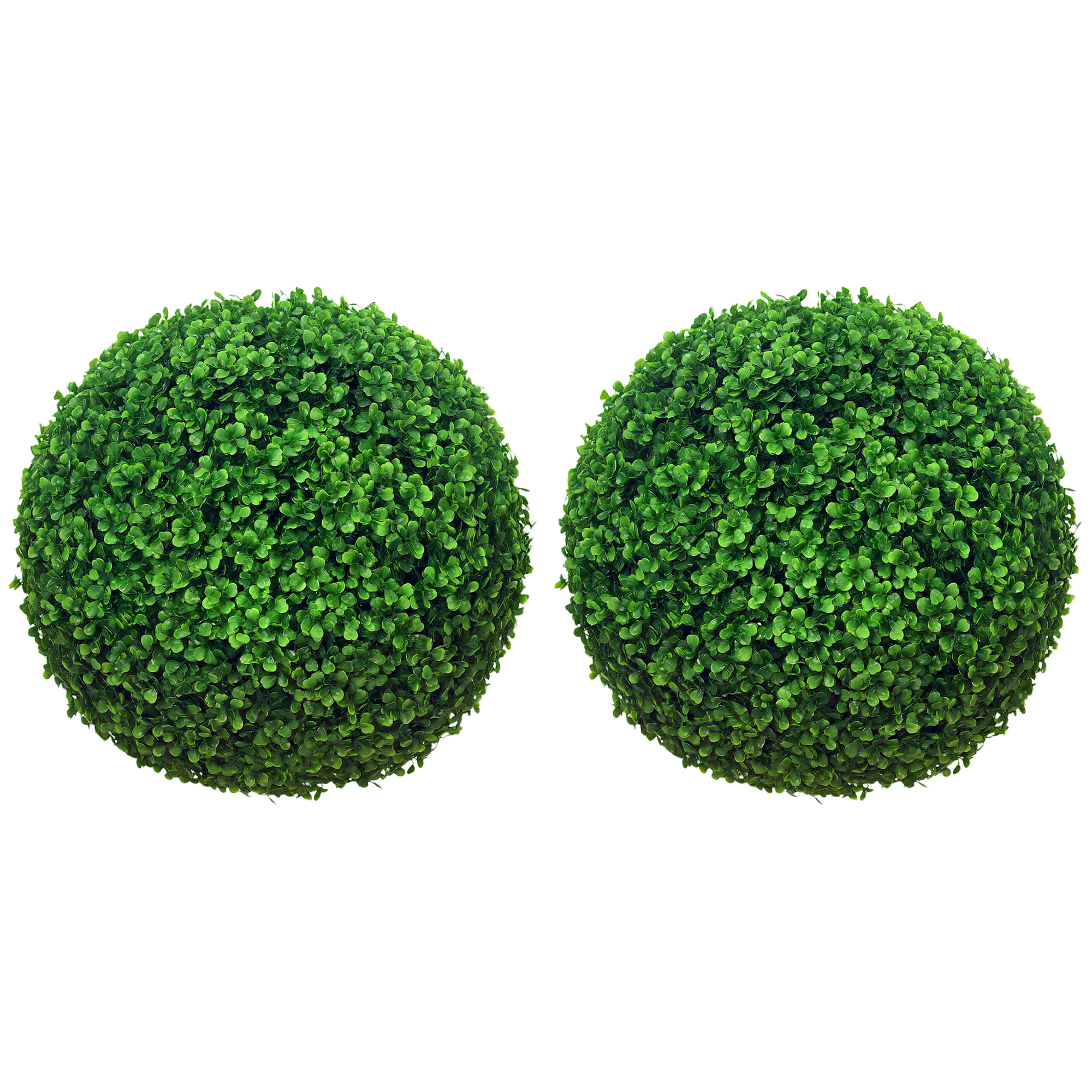 Set of two artificial boxwood balls plants-green