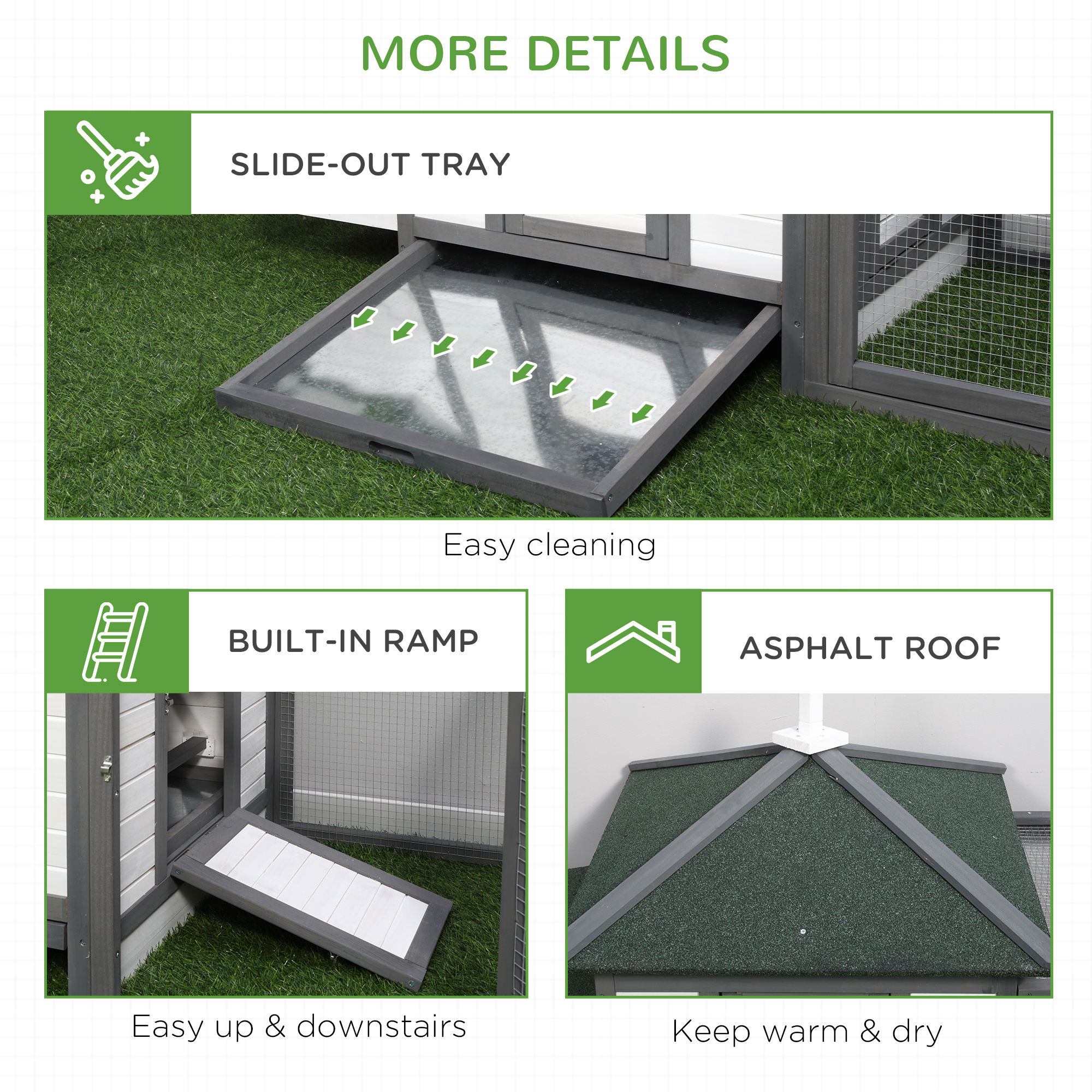 Chicken coop small animal pet cage nesting box outdoor run