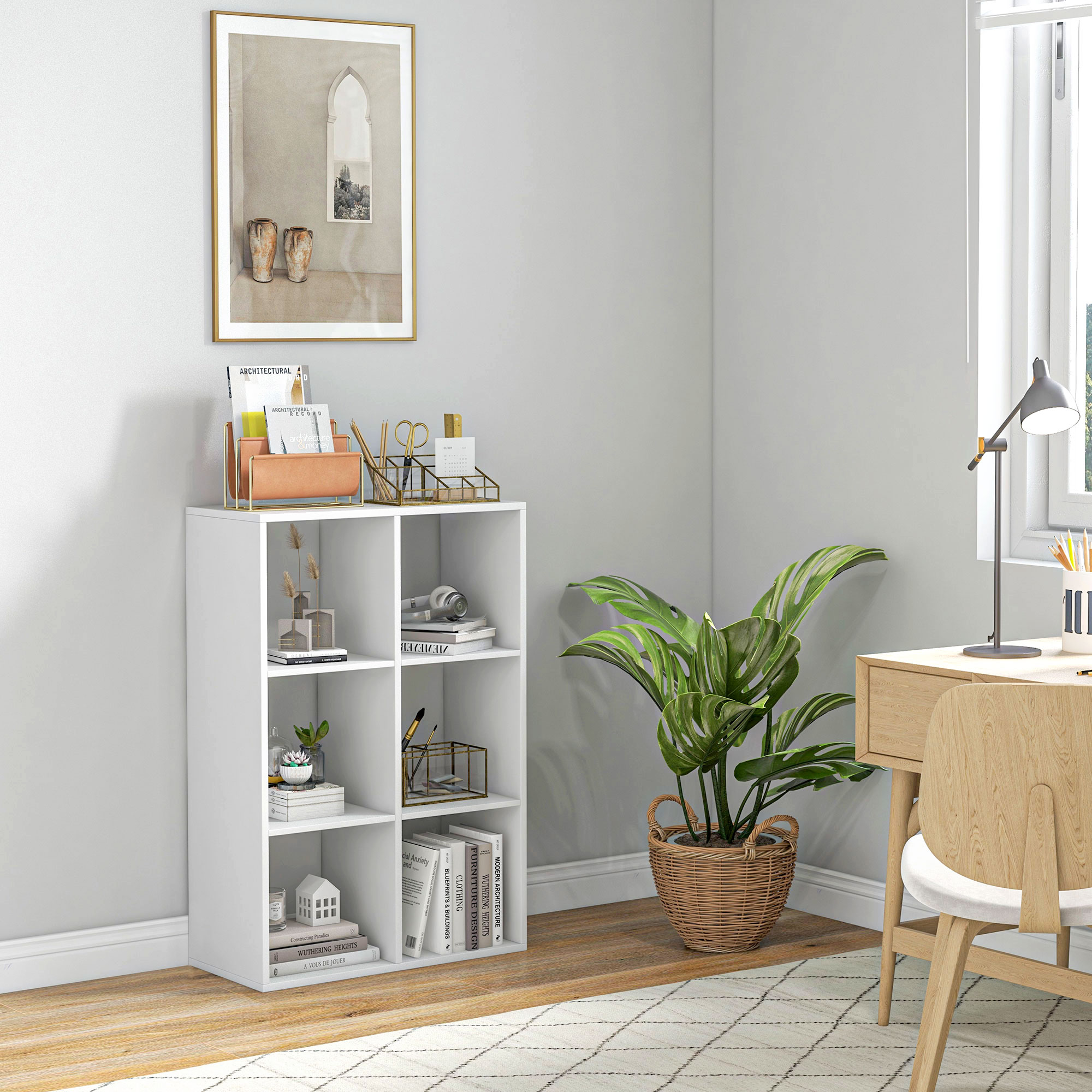 6-cube bookshelf-white