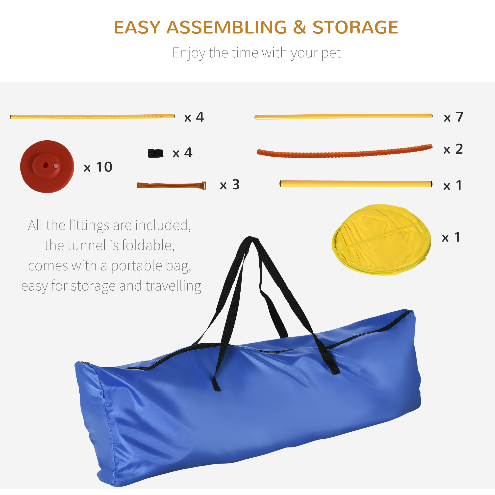 Dog Agility Equipment Portable Pet Training Obstacle Set For Dogs 5 Pieces W — image 5