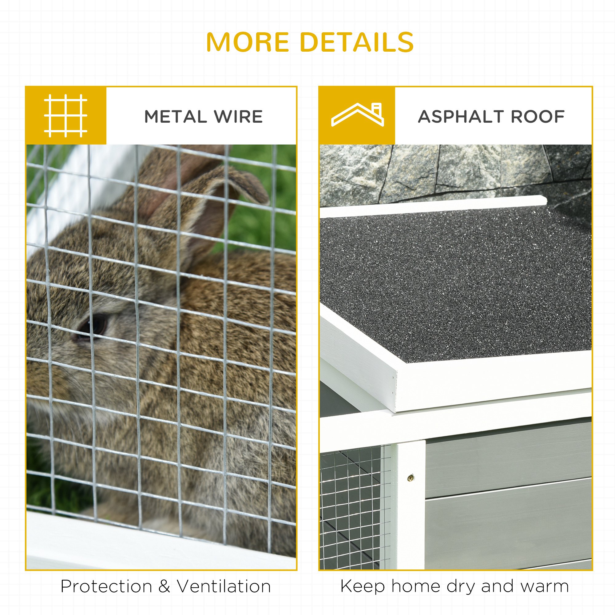 Rabbit Hutch Guinea Pig Wooden Small Animal Cage Run Duck House With Openable — image 5