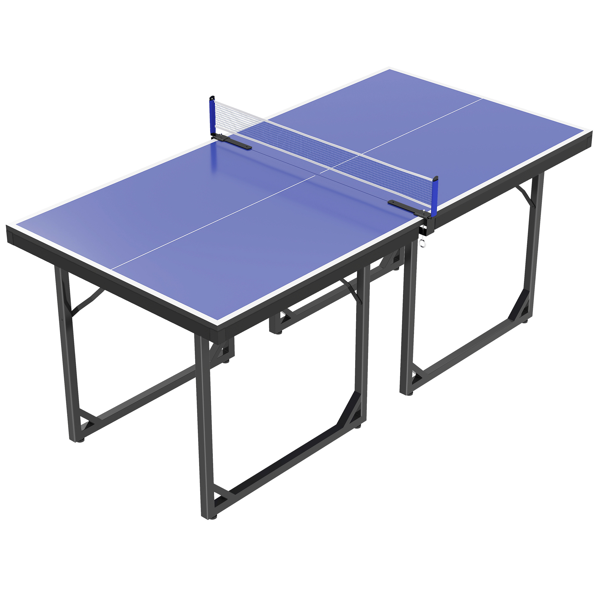 6ft Table Tennis Table,Ping Pong With Net,Foldable And Portable Ping Set