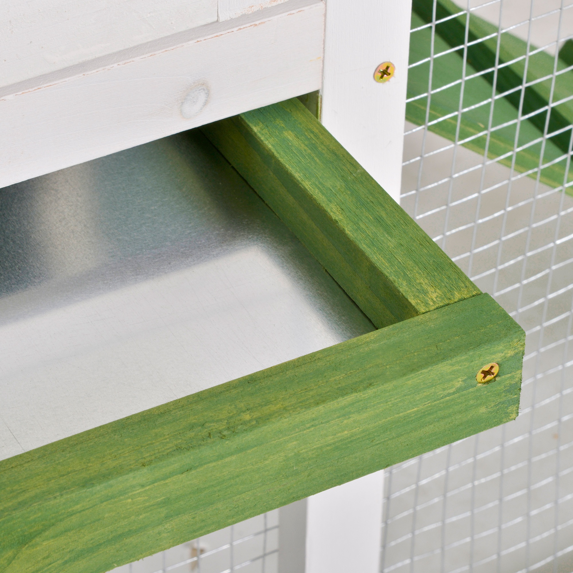 Wooden Rabbit Hutch And Run With Sliding Tray,Ramp,Water-resistant Roof,for 2-4