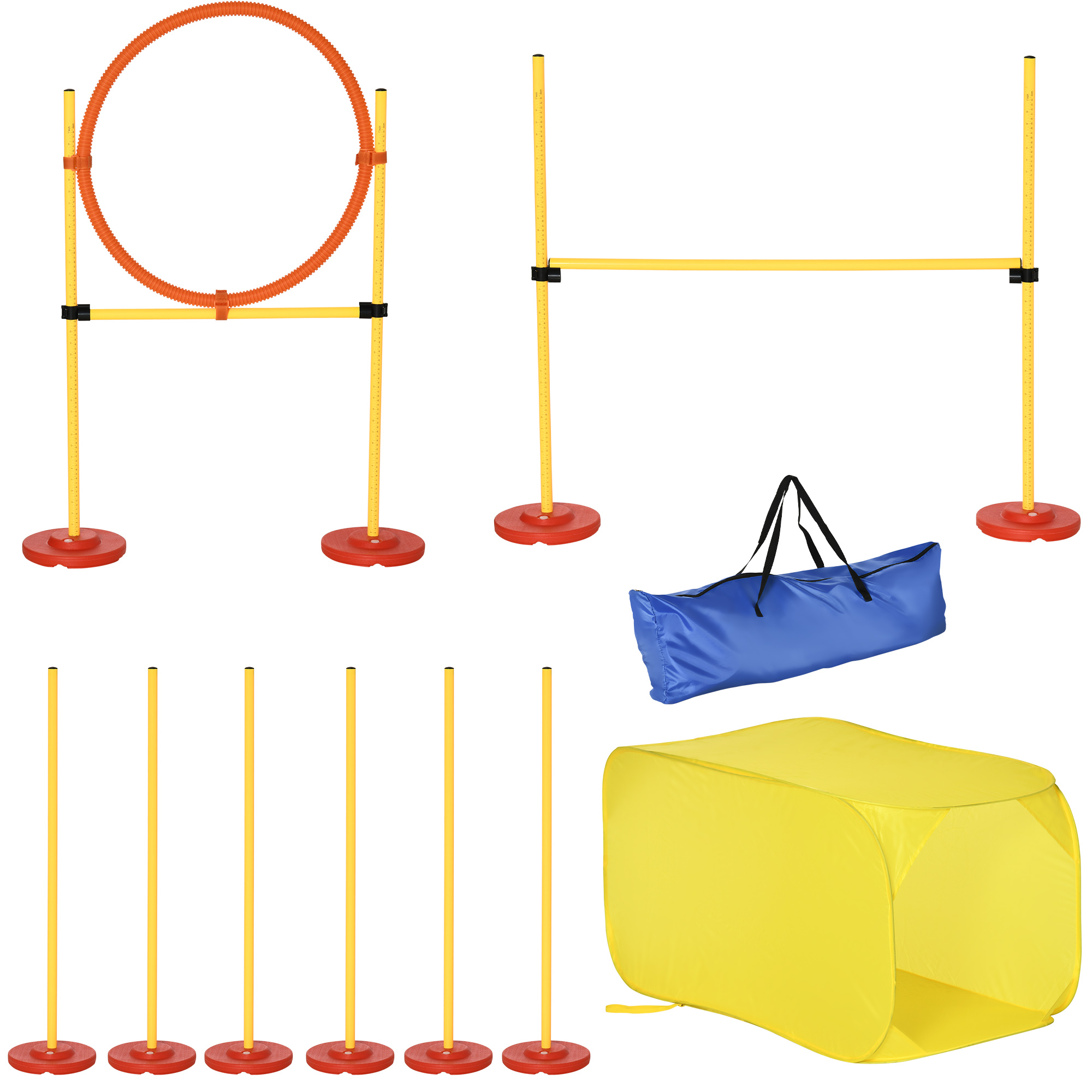 Dog Agility Equipment Portable Pet Training Obstacle Set For Dogs 5 Pieces W