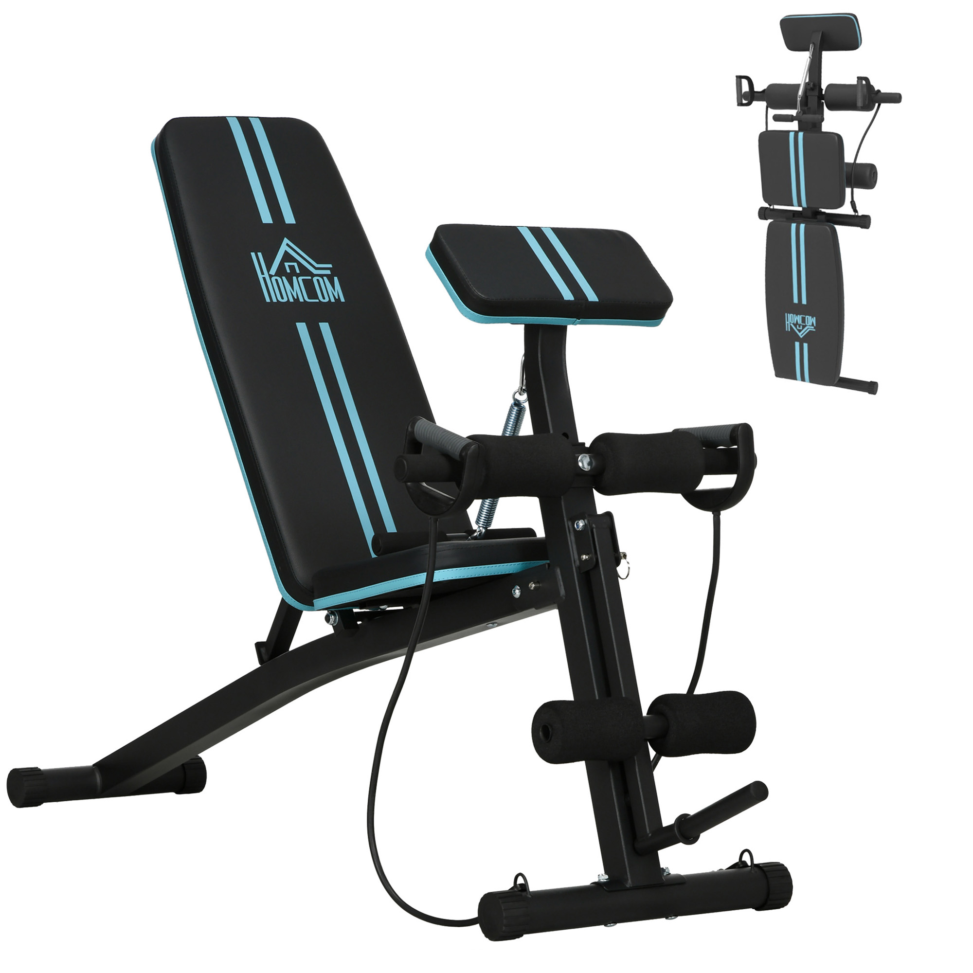 Foldable Weight Bench,Adjustable Strength Training Sit Up Ab — image 5