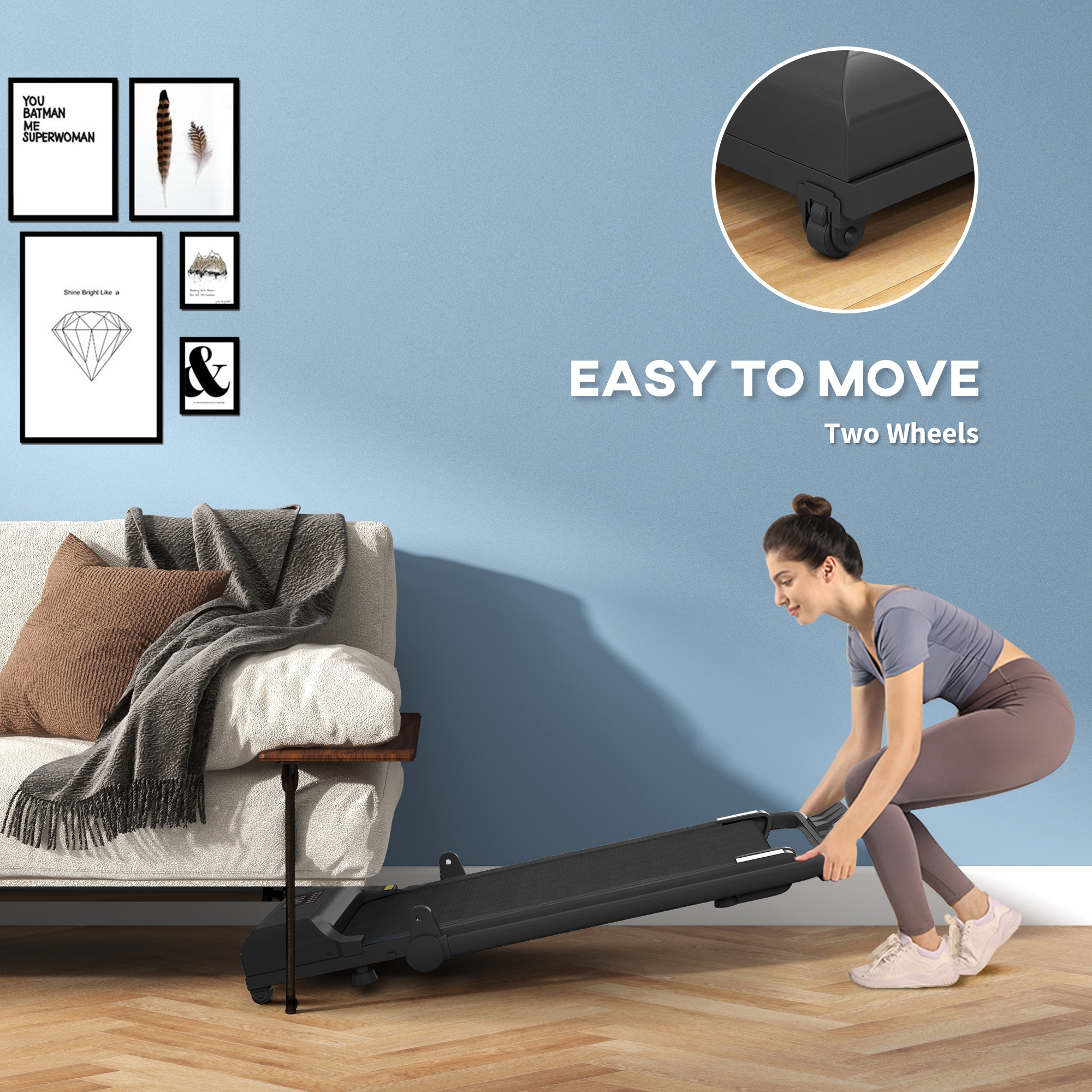 2.5HP Walking Pad Treadmill,Folding Under Desk Treadmill,Walking — image 5