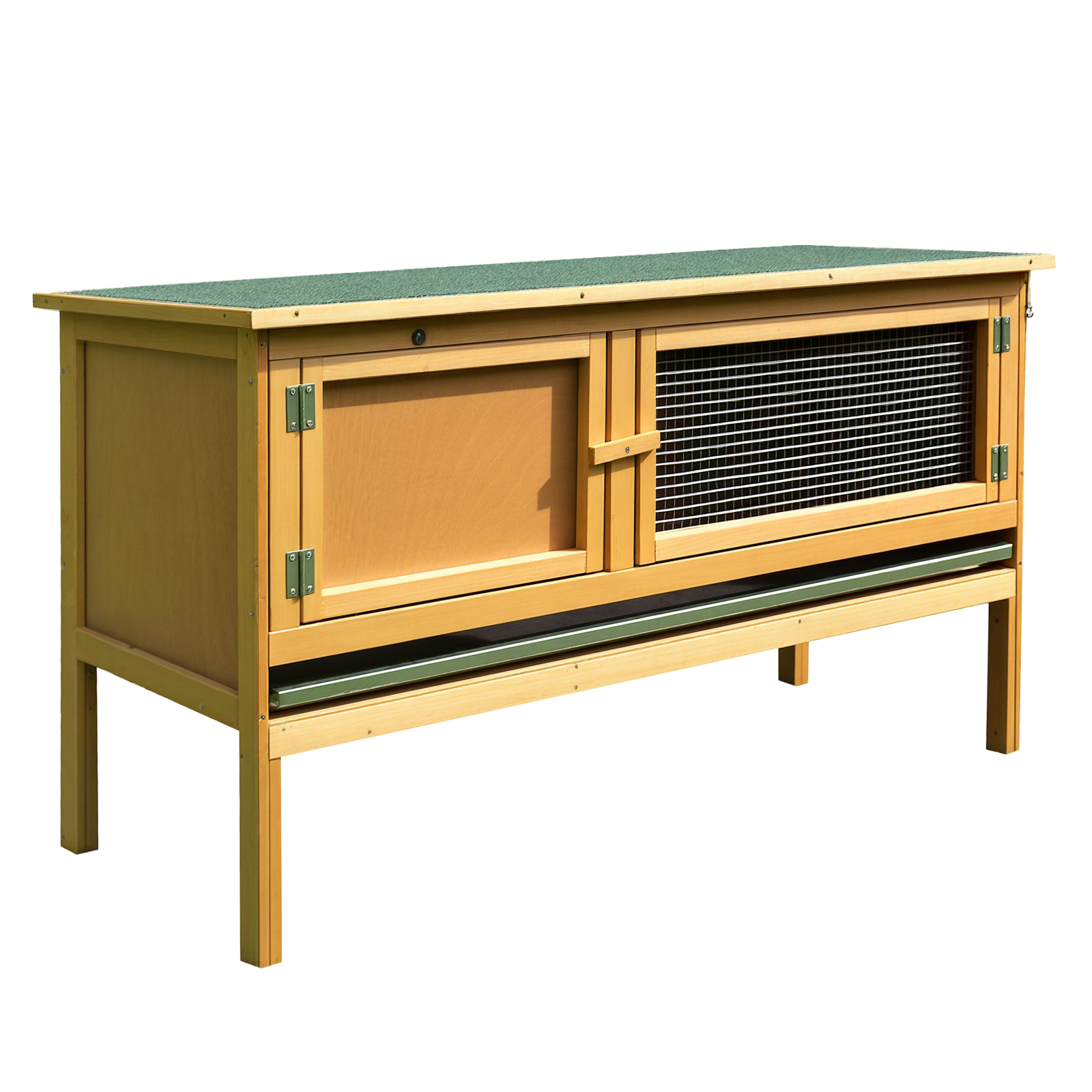 Rabbit Hutch Outdoor Guinea Pig Hutch House Small Animal Bunny Cage W/ Openable Roof,115 X 44 X 65 Cm detail photo 1