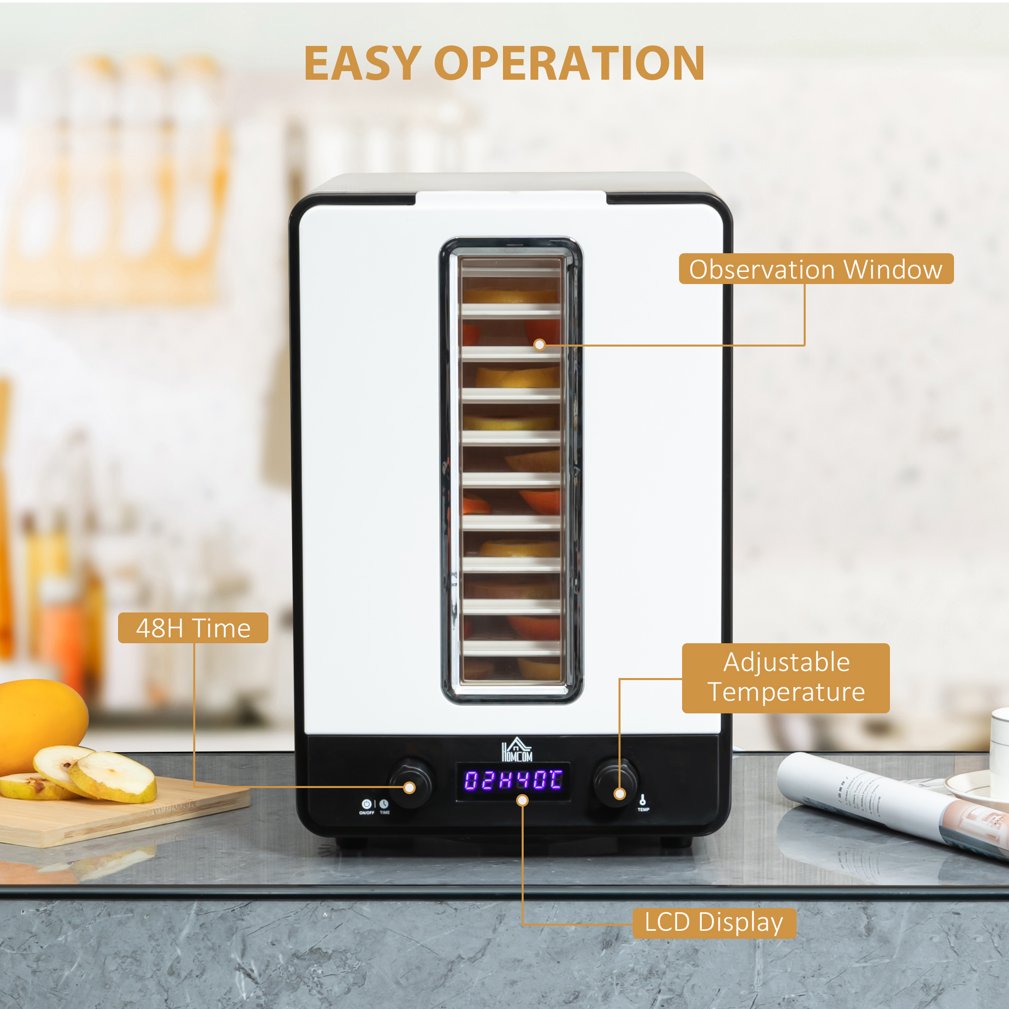 11-Tray Food Dehydrator,40-70â Temperature And Timer