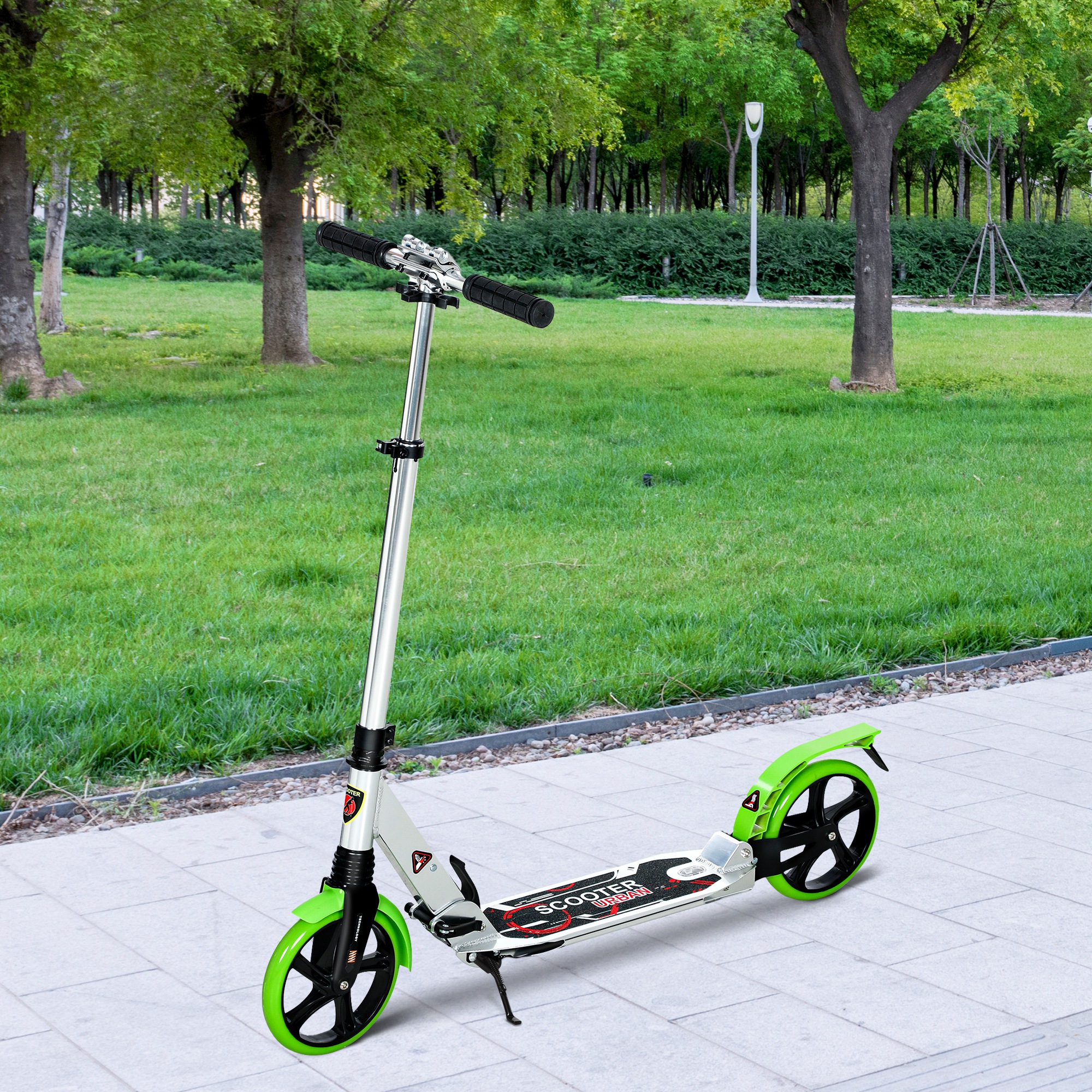 Folding Kick Scooter,Adjustable Ride On Scooter With 200mm Big Wheels