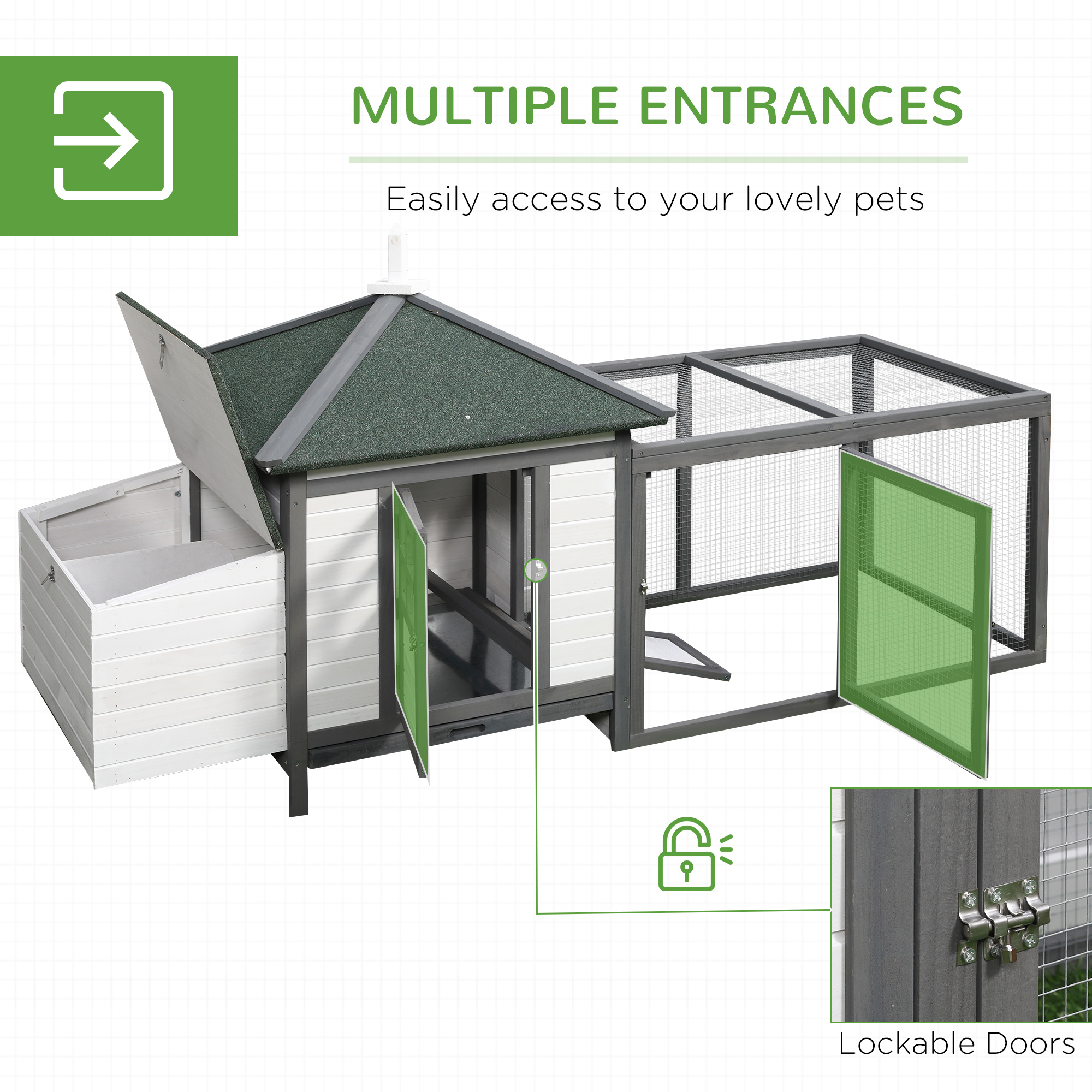 Chicken coop small animal pet cage nesting box outdoor run