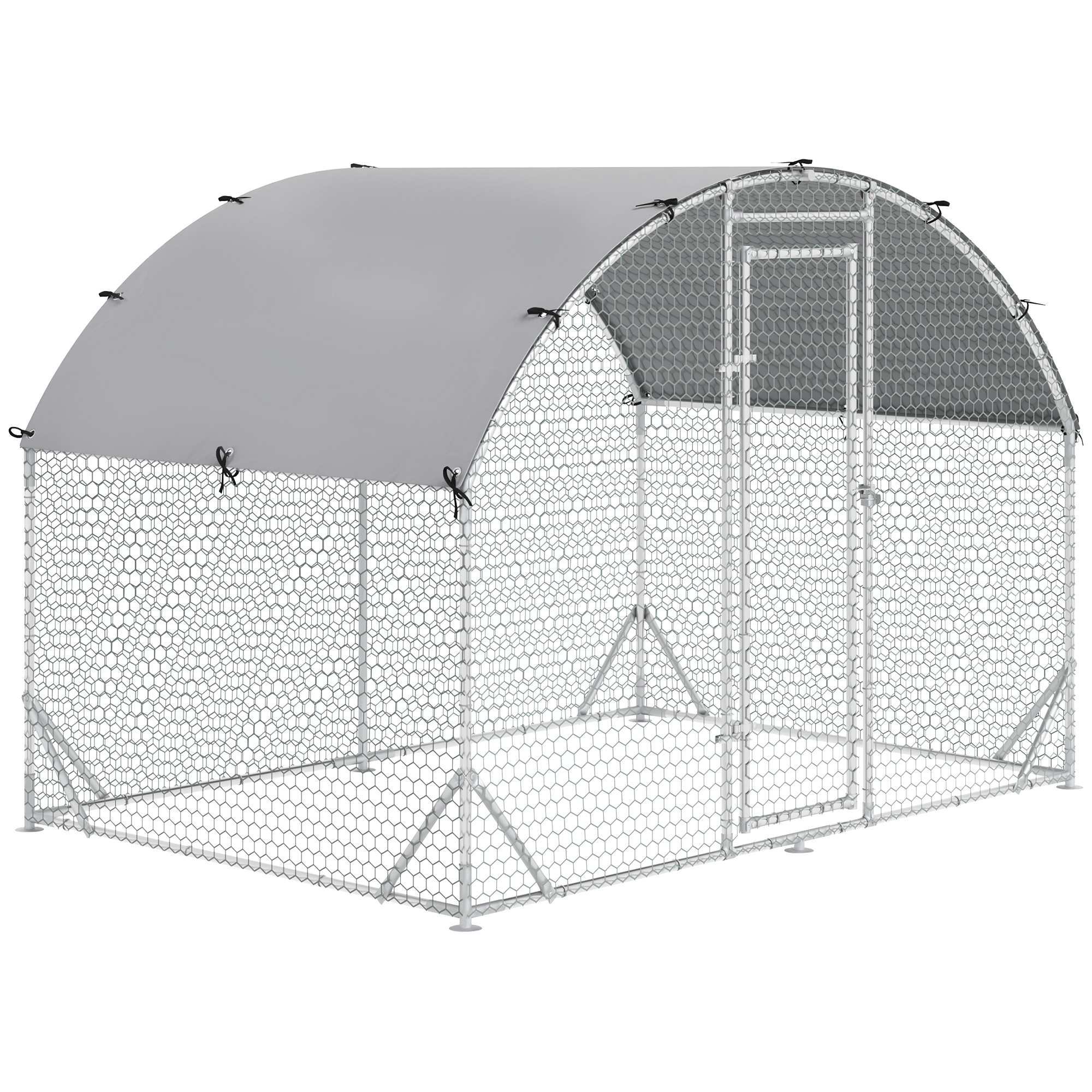 Walk In Chicken Run Galvanised Coop Hen Poultry House Cage Pet Playpen Garden — image 6