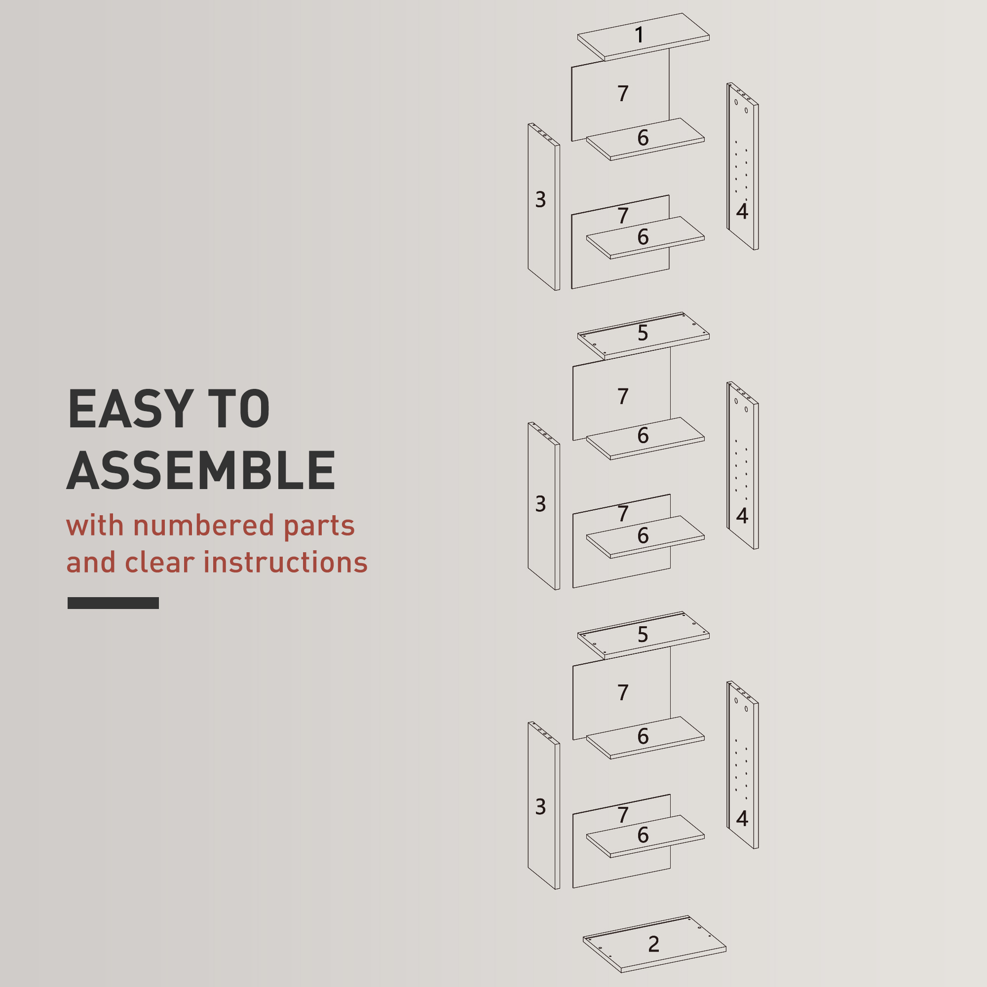 260 Narrow CD Storage Unit-Grey