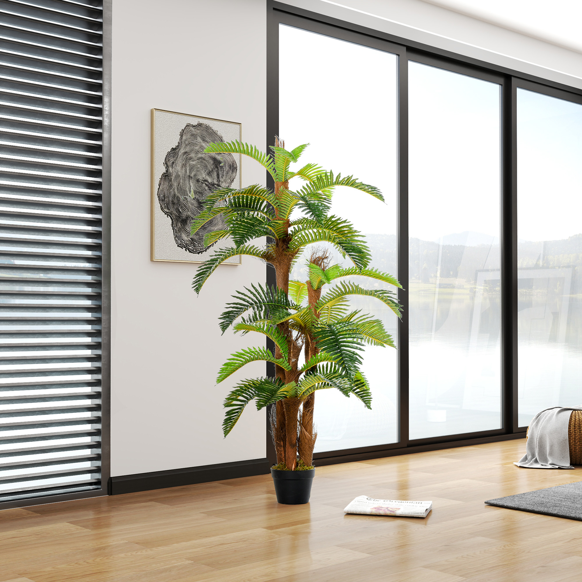 Artificial Plant Tropical Fern In Pot,Fake Plants For Home Indoor