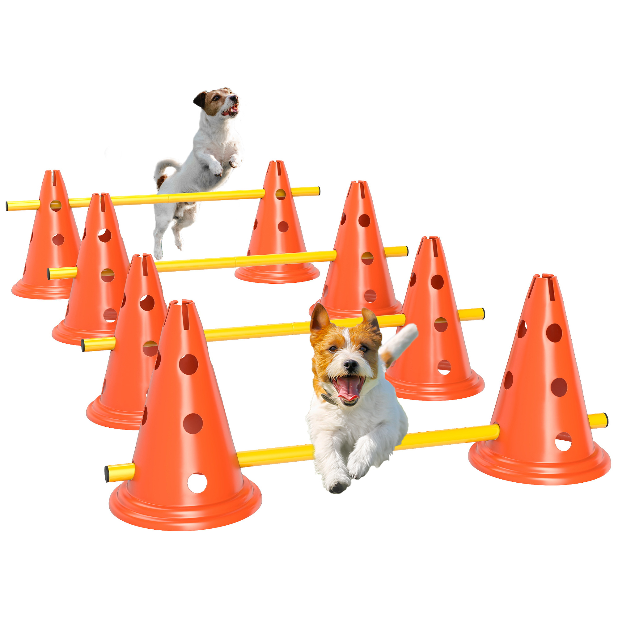 Dog Agility Equipment Set Of Eight Cones,Eight Poles W/ Carry Bag,Four-Piece — image 4