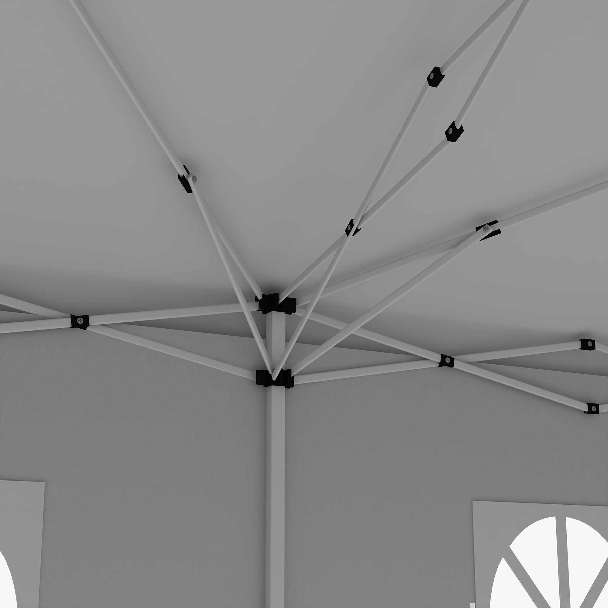 3x6m Pop-Up Gazebo,with Curtain Walls And Windows,White — image 2