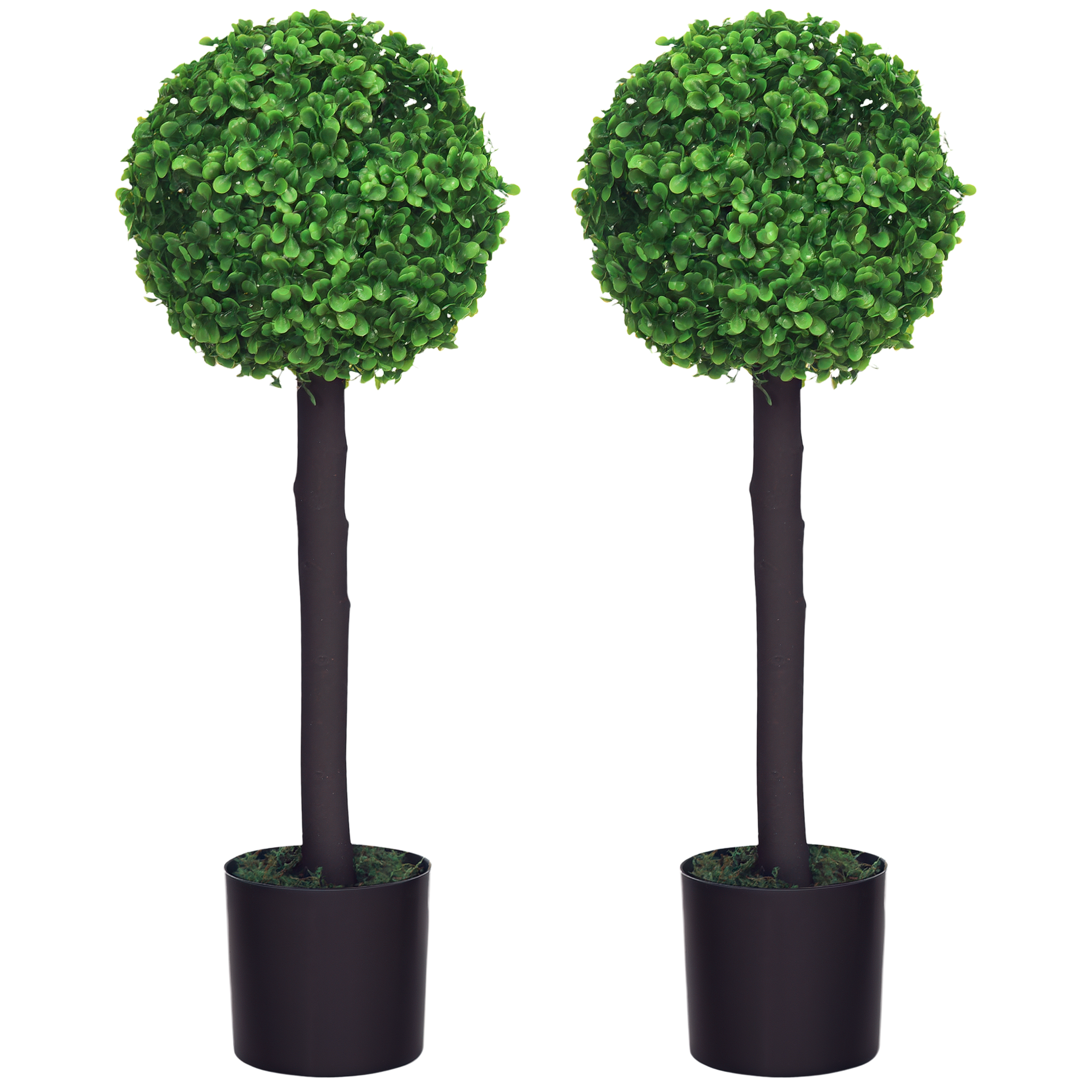 Set Of 2 Artificial Plants Boxwood Ball Trees In Pot Fake For Home Indoor — image 3