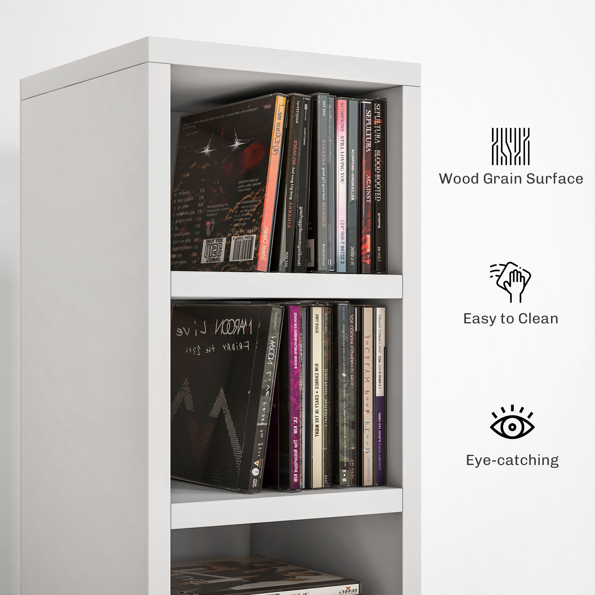 204 CD Tall Narrow Media Storage Tower-White — image 5