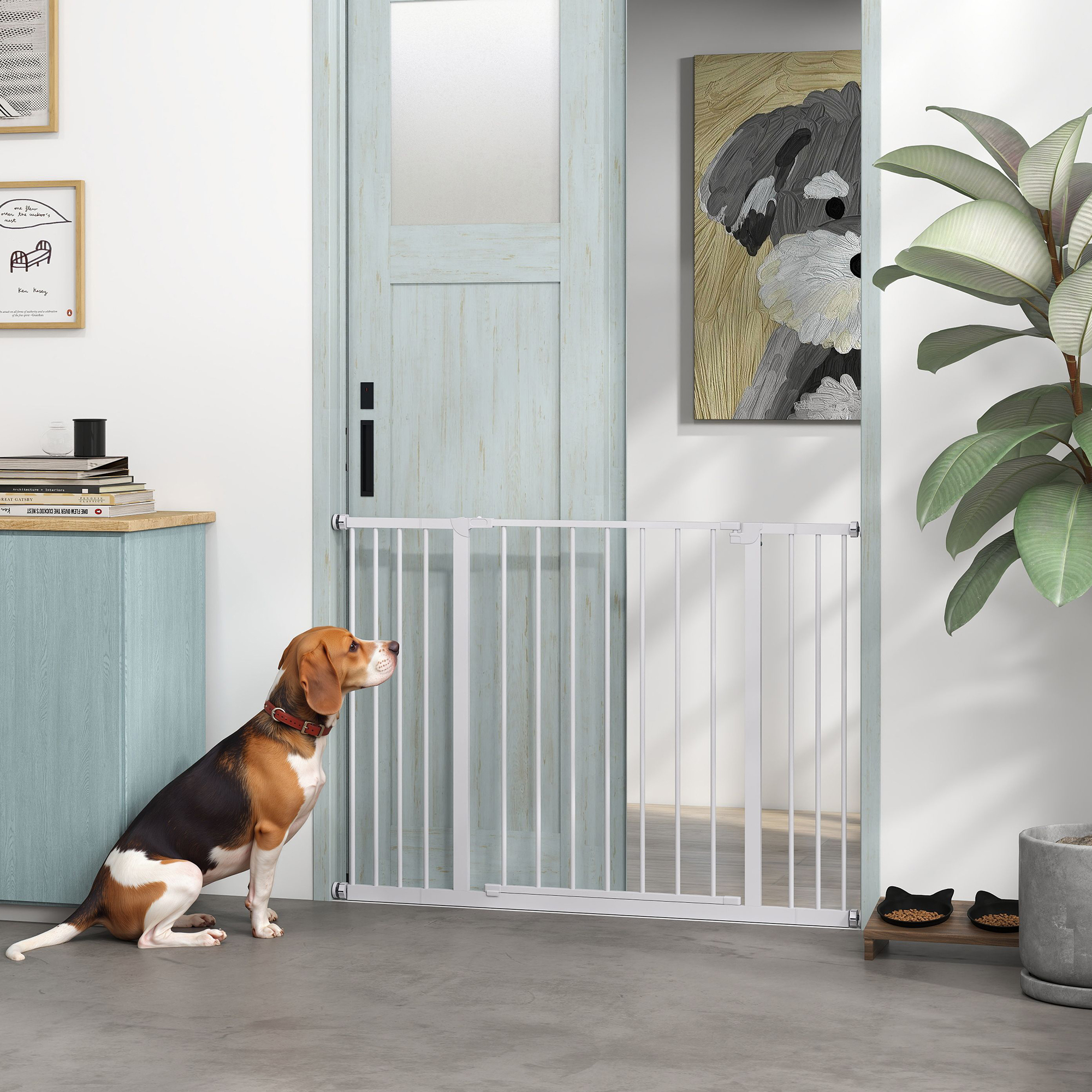 Dog Gate Pet Safety Stair Barrier Pressure Fit Adjustable 76-82/86-97/101-107 — image 5