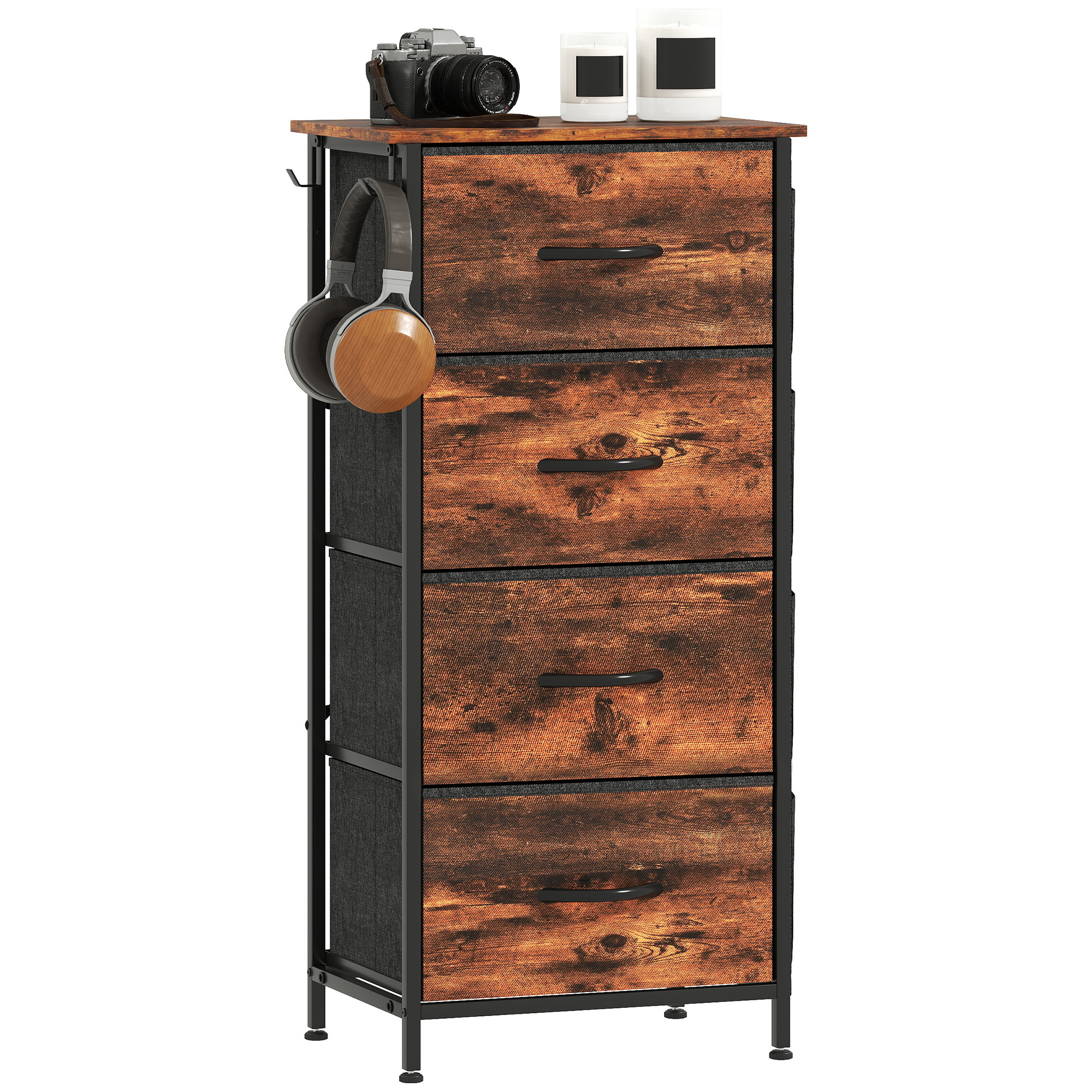 Chest Of Four Fabric Drawers-Rustic Brown — image 5