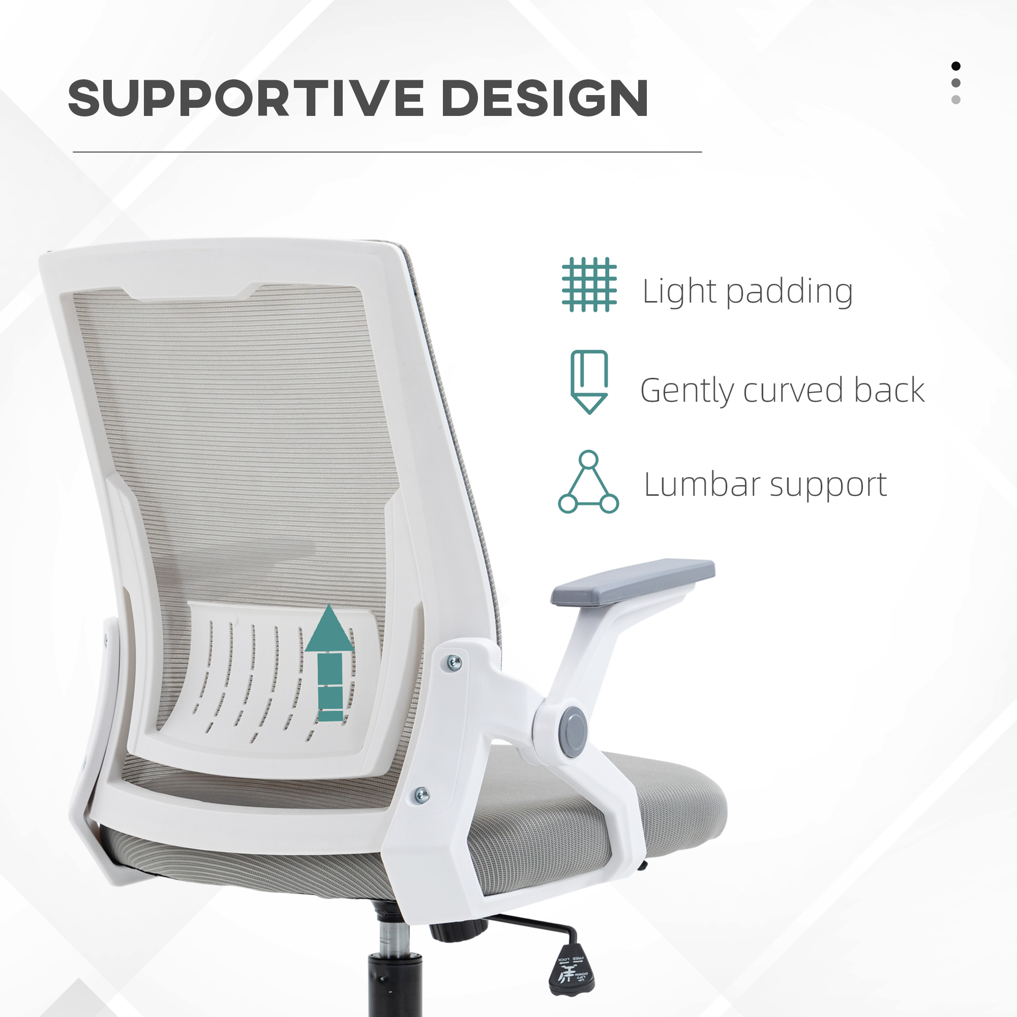 Mesh Office Chair,Desk Chair With Lumbar Support,Flip-up Armrest,Swivel — image 2