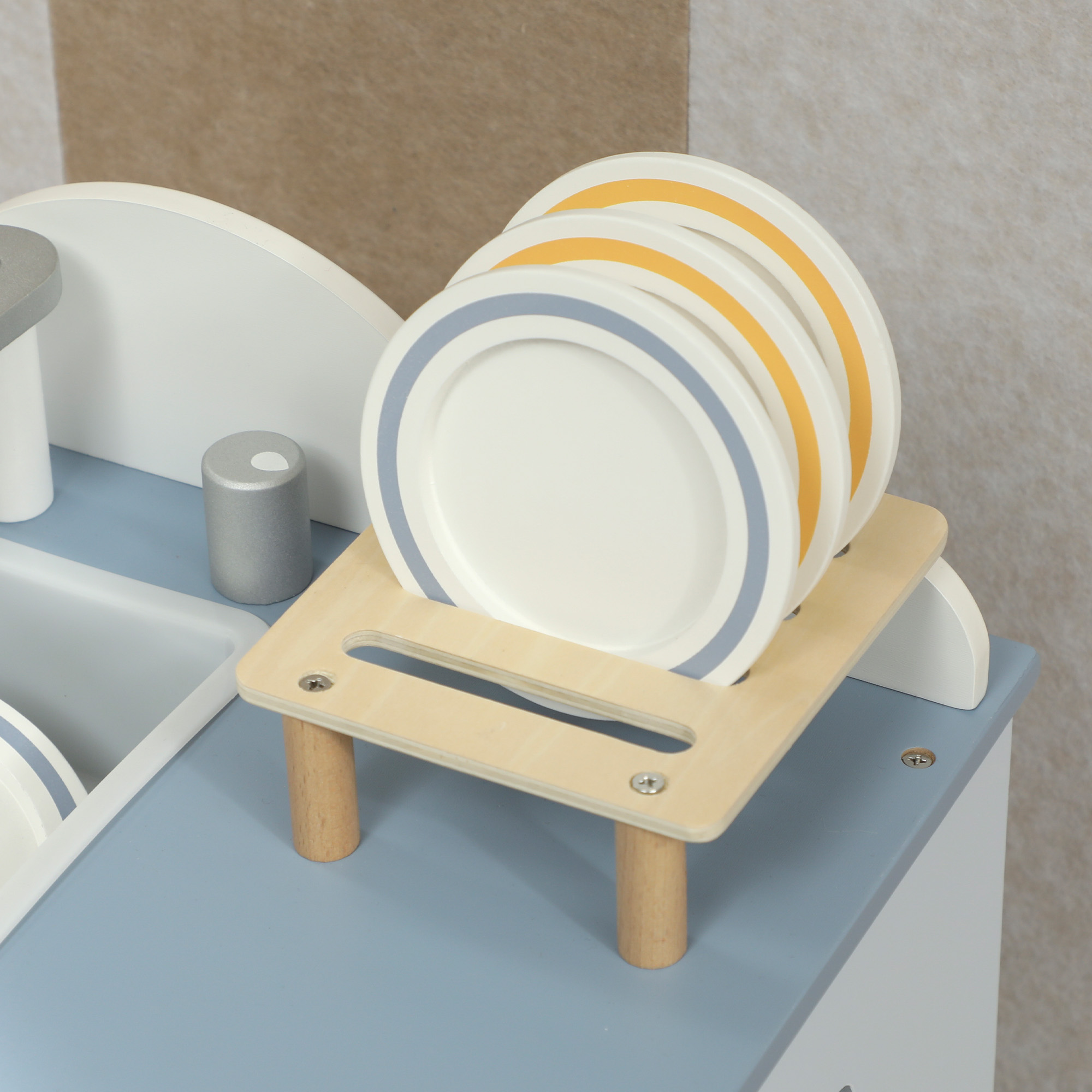 Wooden Dishwasher Playset,Kitchen Sink Toys With Faucet,Sink — image 2