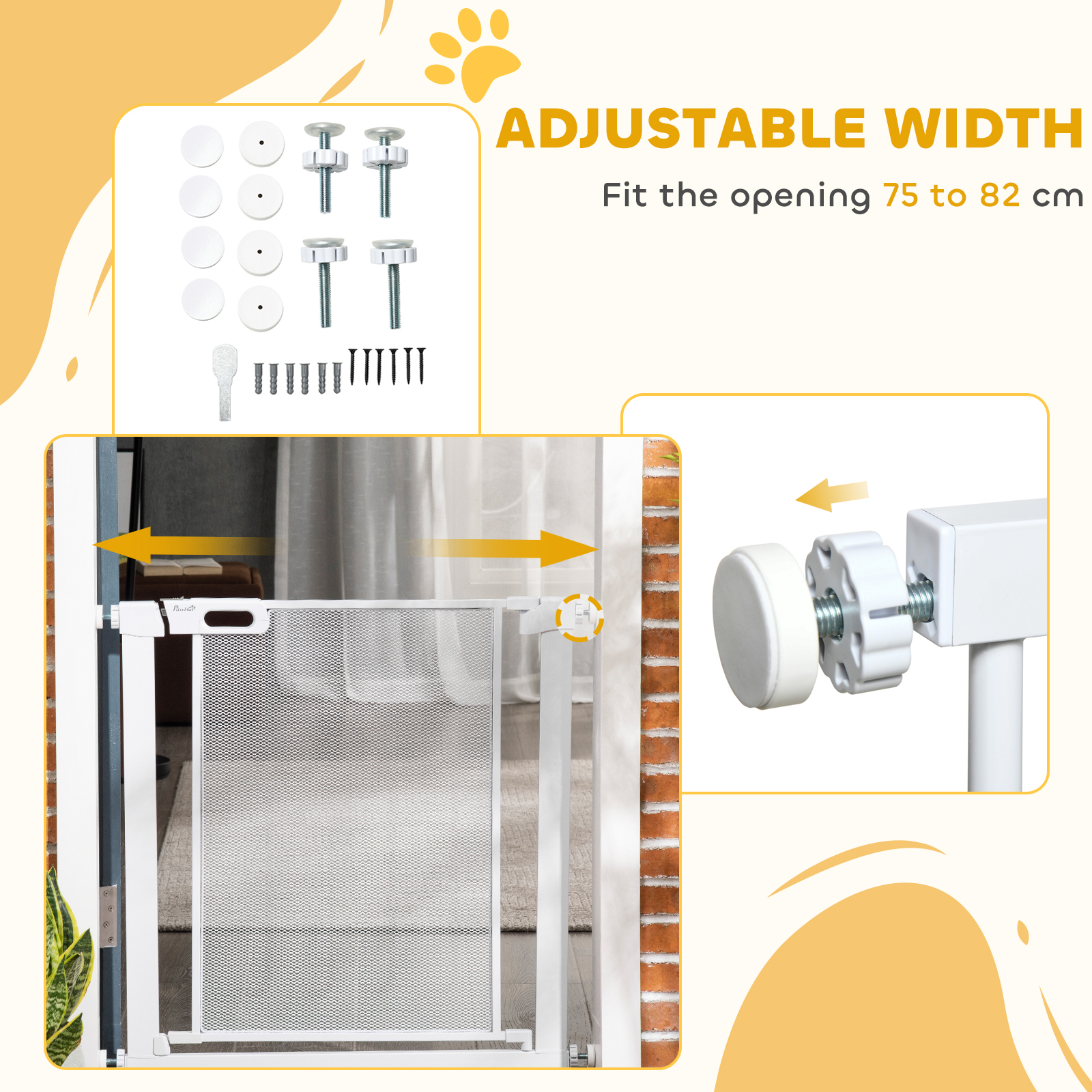 Dog Safety Gate,for Hallways,Staircases,Doors W/ Automatic Closing Door-Black — image 2