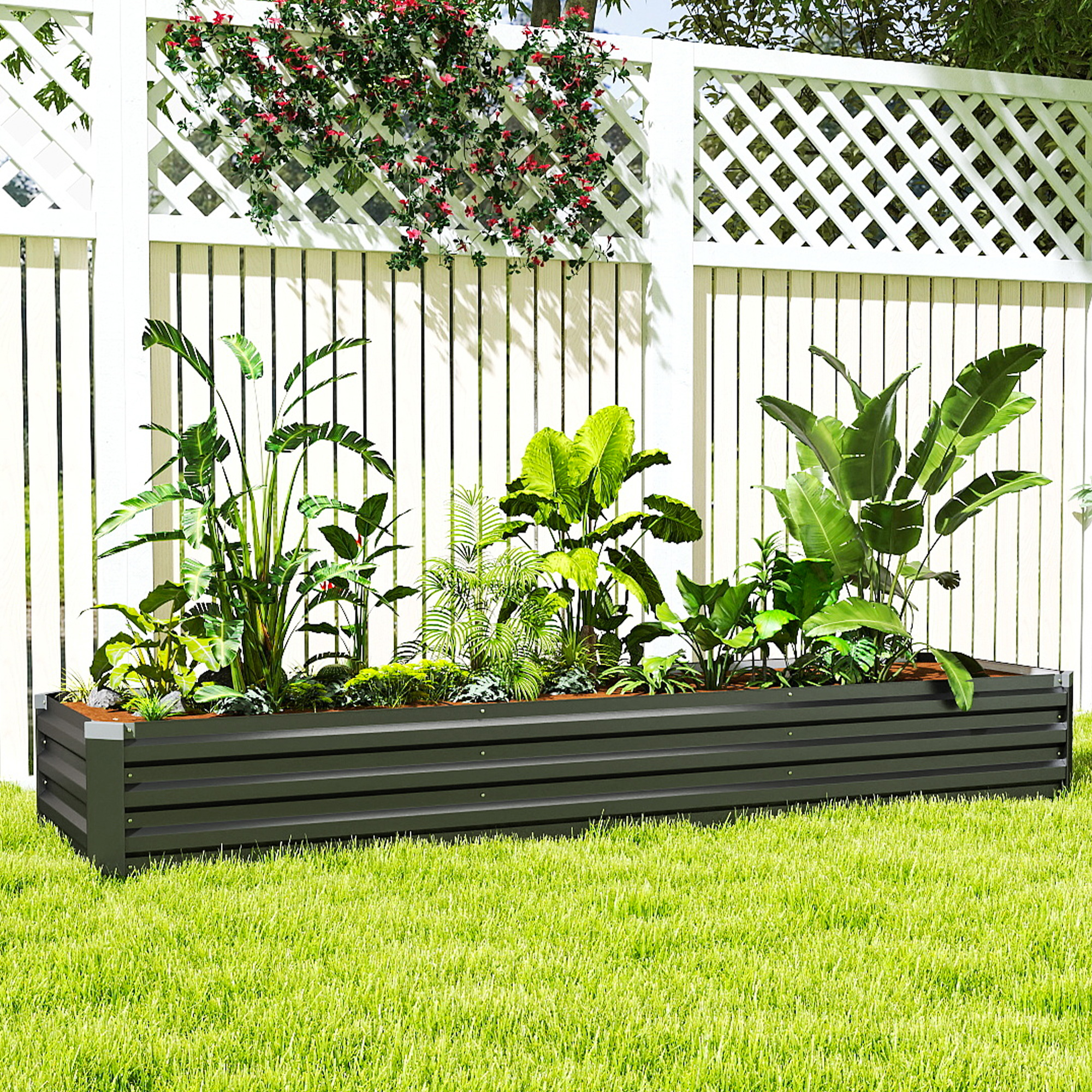 60 X 240cm Galvanised Steel Planter,with Open Bottom — image 3