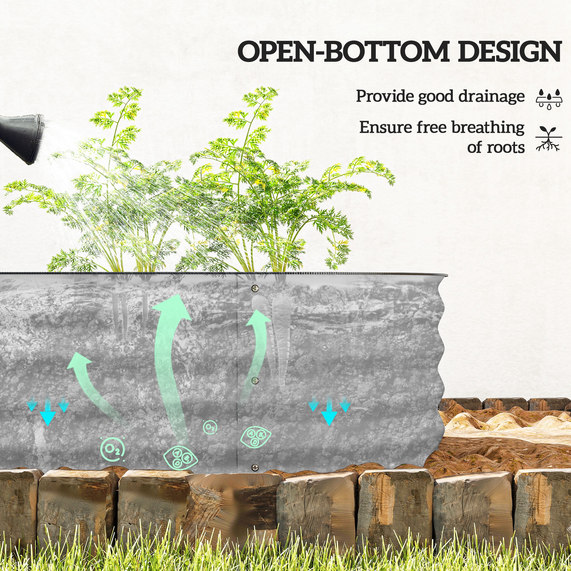 Galvanised Raised Garden Bed,Metal Planter Box With Safety Edging,for — image 5