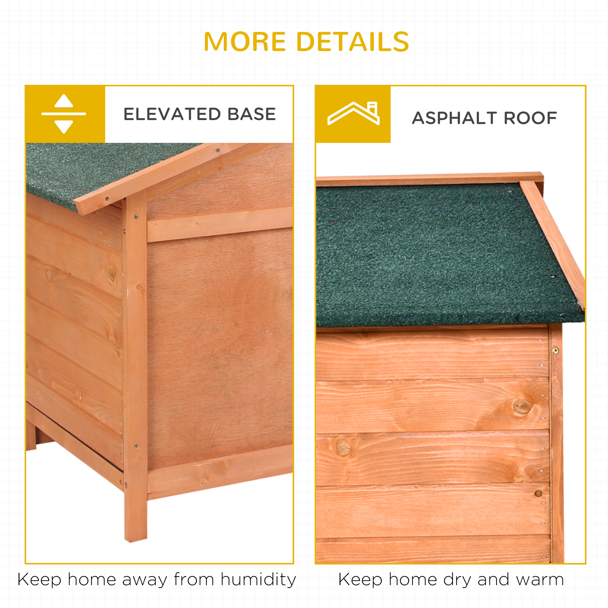 Wooden Rabbit Hutch Outdoor,Guinea Pig Hutch,Detachable Pet House Animal Cage — image 5