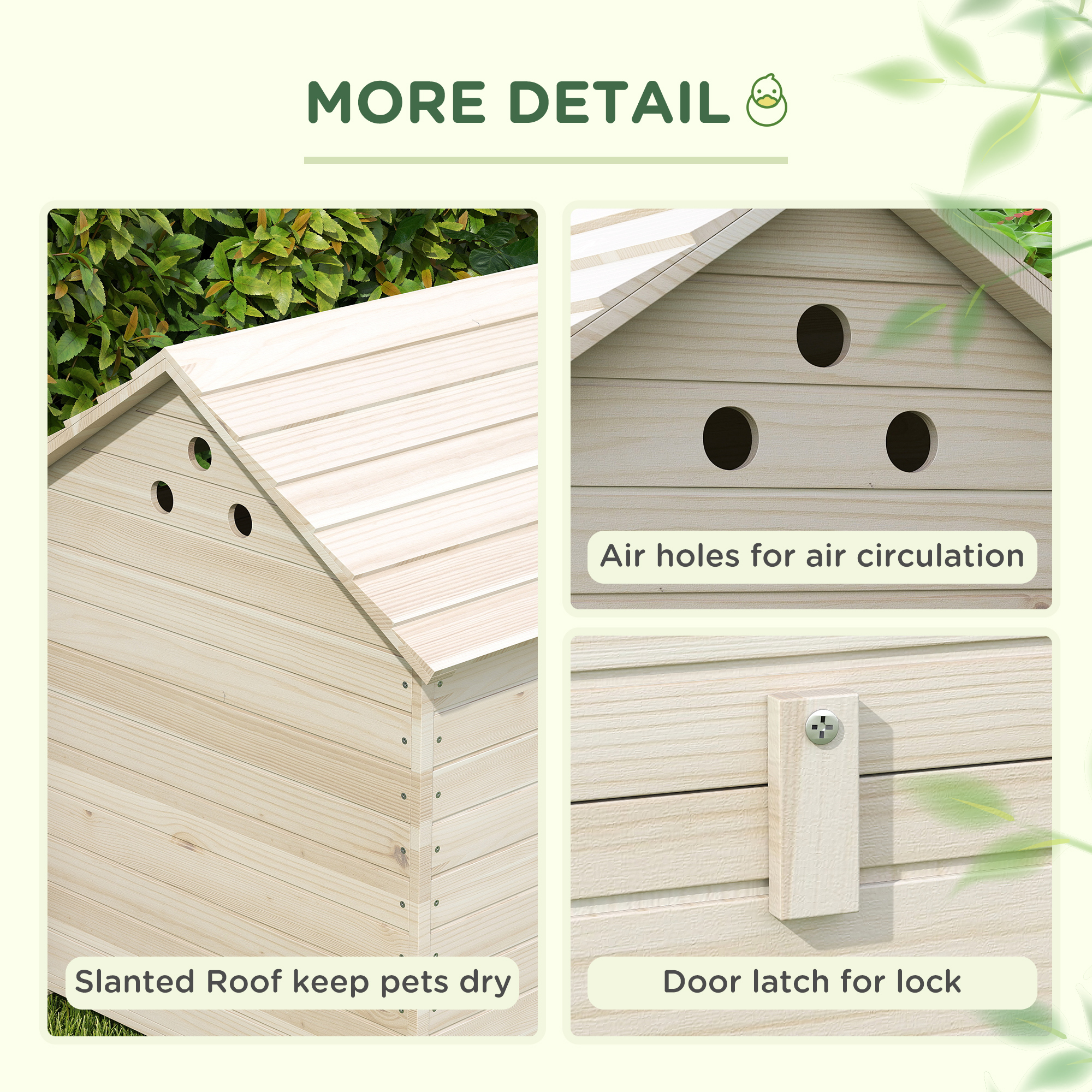 Wooden Duck House Poultry Coop For 2-4 Ducks With Openable Roof Raised Feet Air — image 5