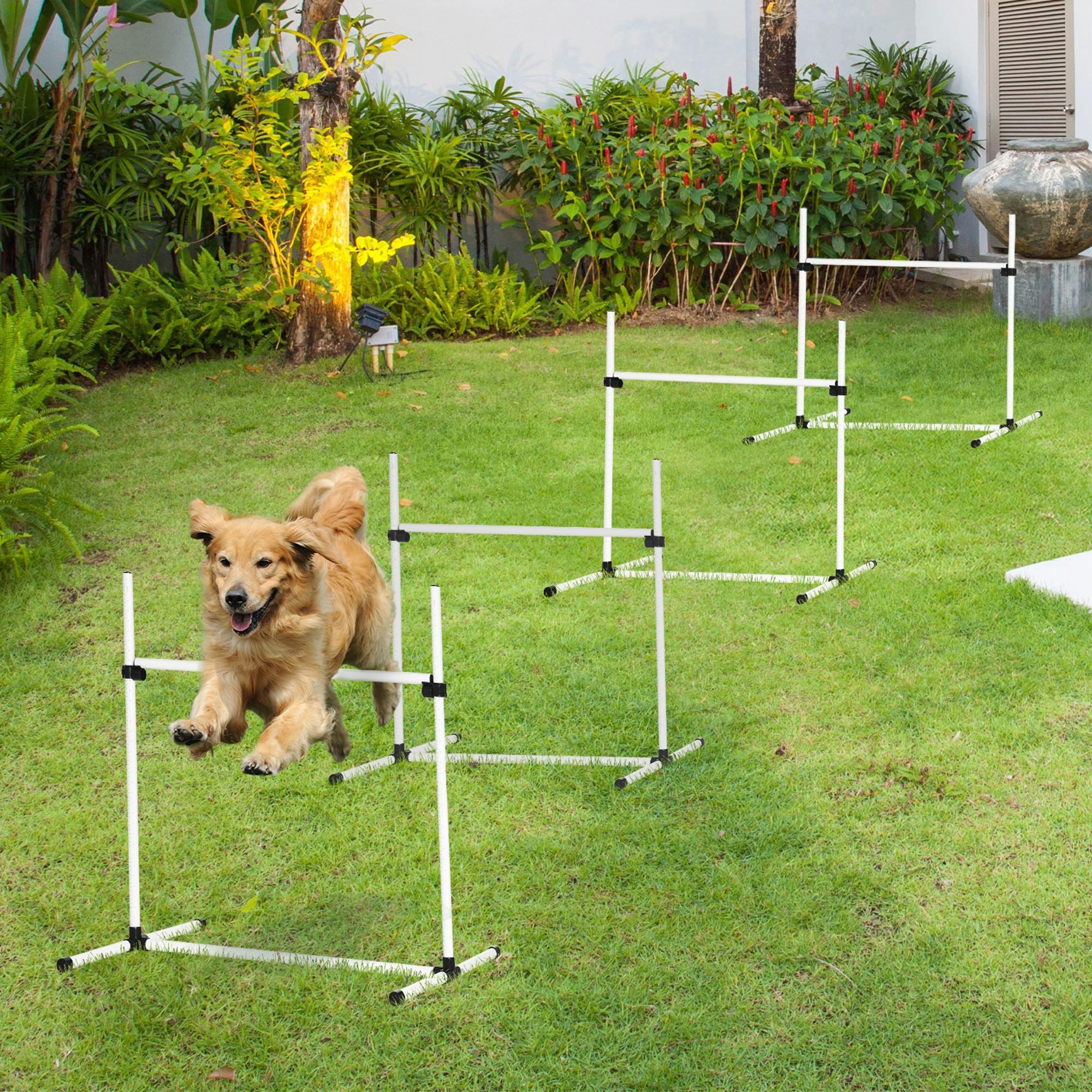4 Pieces Dog Agility Training Equipment,Adjustable Height Jumps Hurdle — image 3