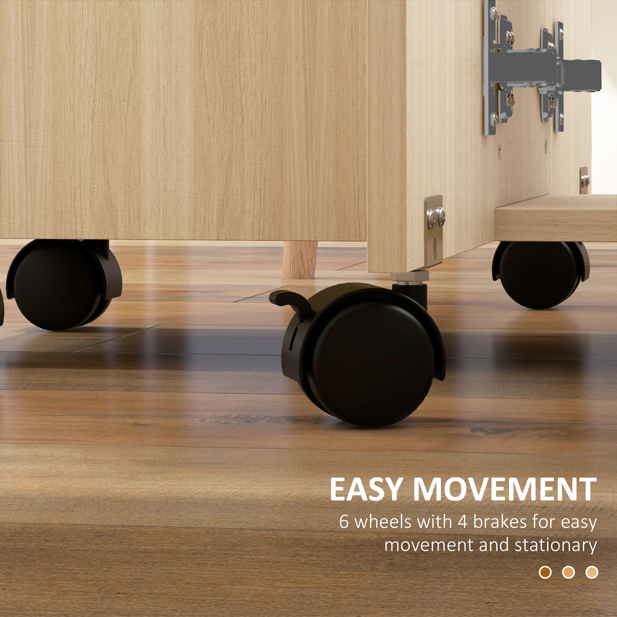 Six-Person Drop Leaf Dining Table,with Storage-Wood-Effect — image 5