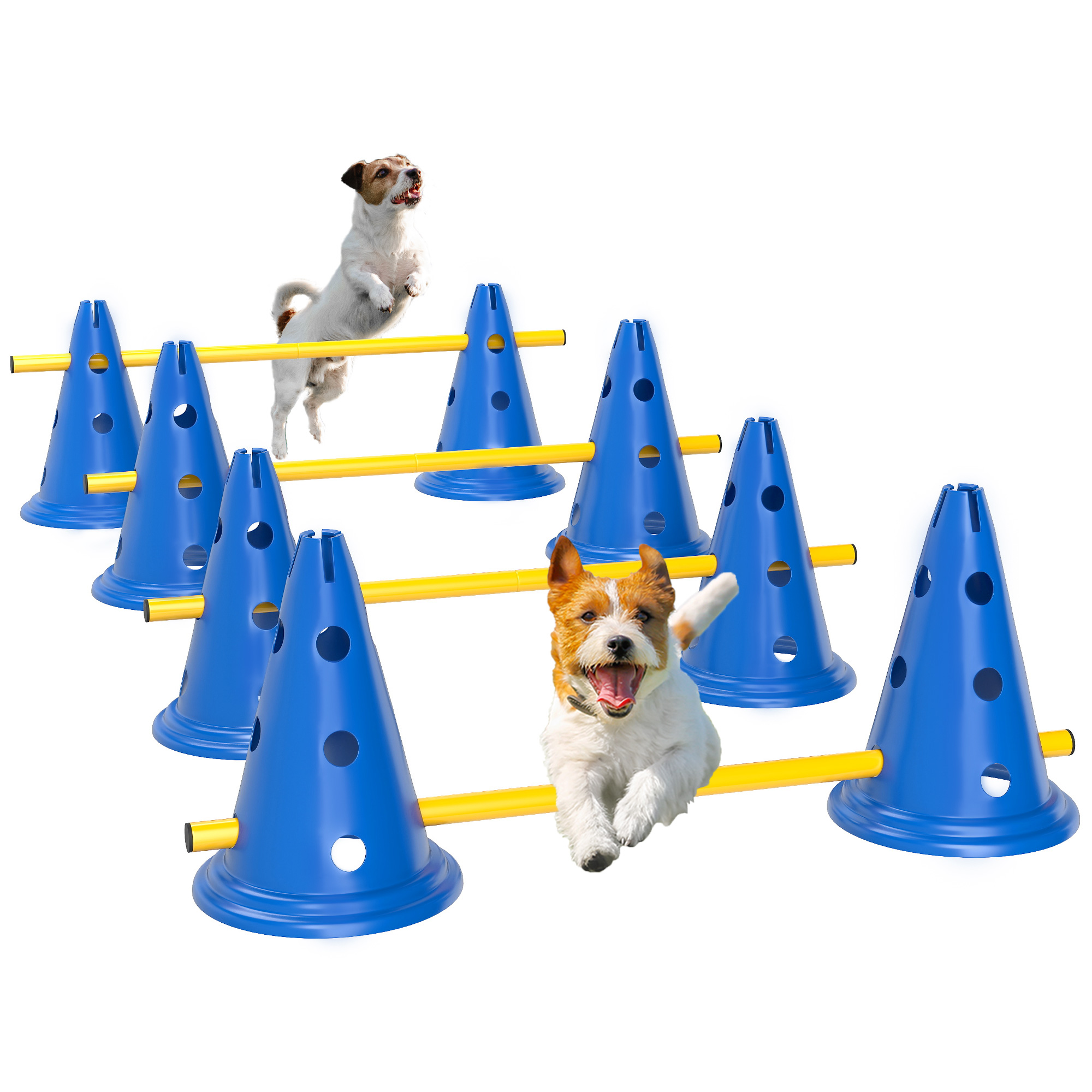 Dog Agility Equipment Set Of Eight Cones,Eight Poles W/ Carry Bag,Four-Piece — image 4