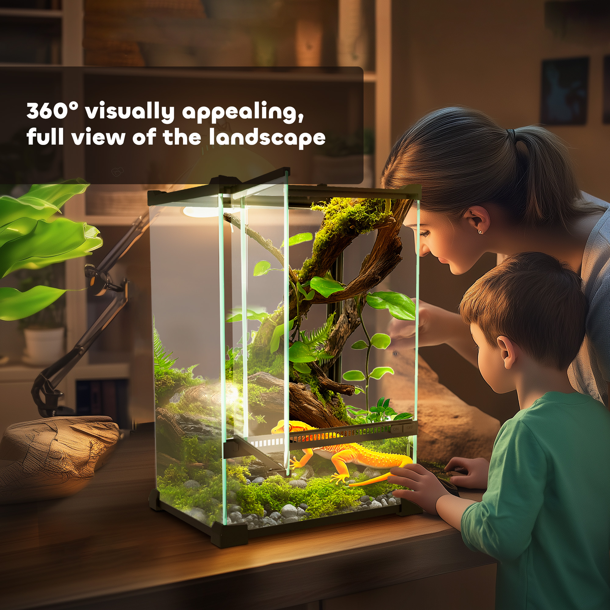 12L Vivarium For Lizards,Frogs,Snakes,Turtles,Tortoises W/ Anti-Escape