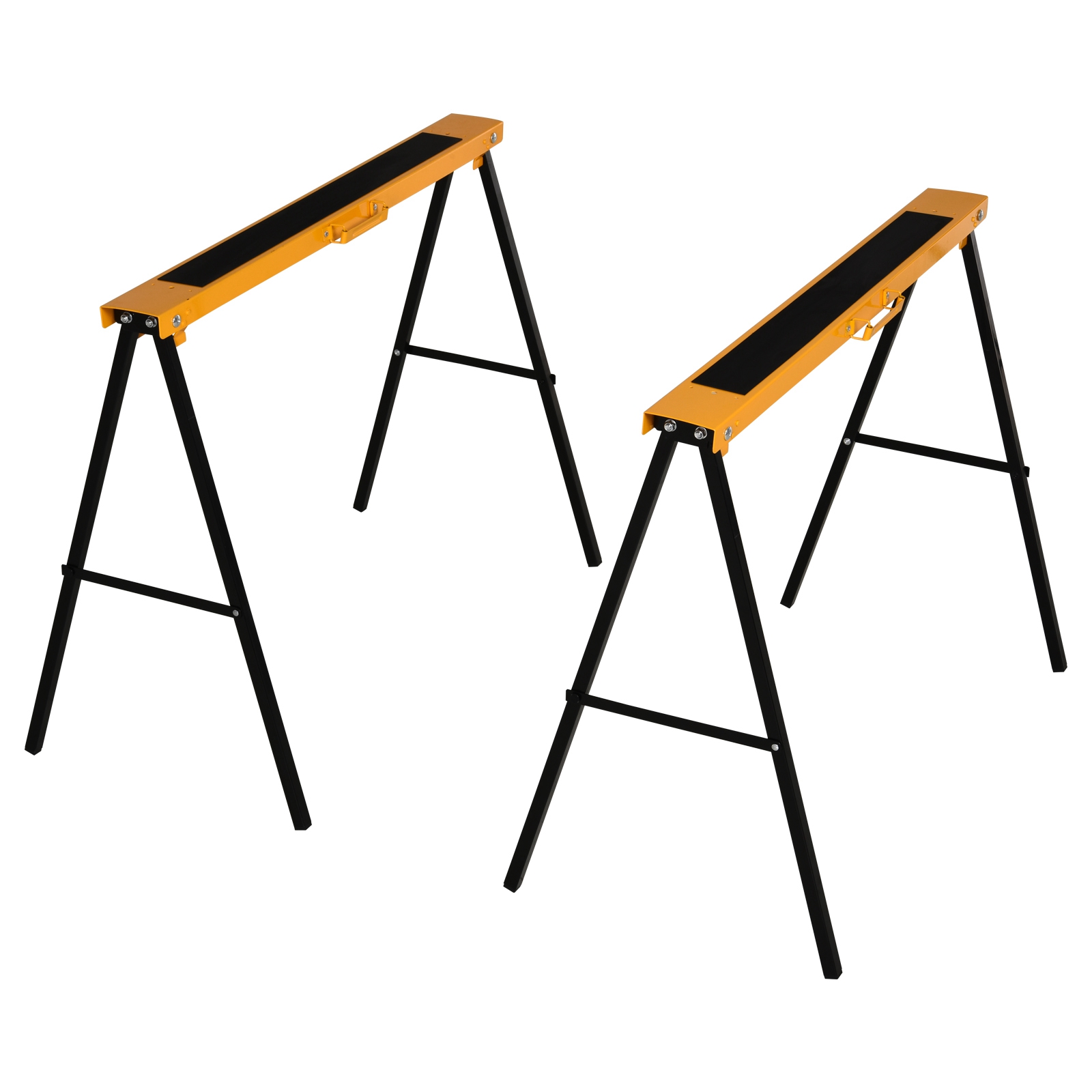 2PCS Saw Horse Twin Pack Folding Workbench Metal Trestle Stands With Non-slip — image 4