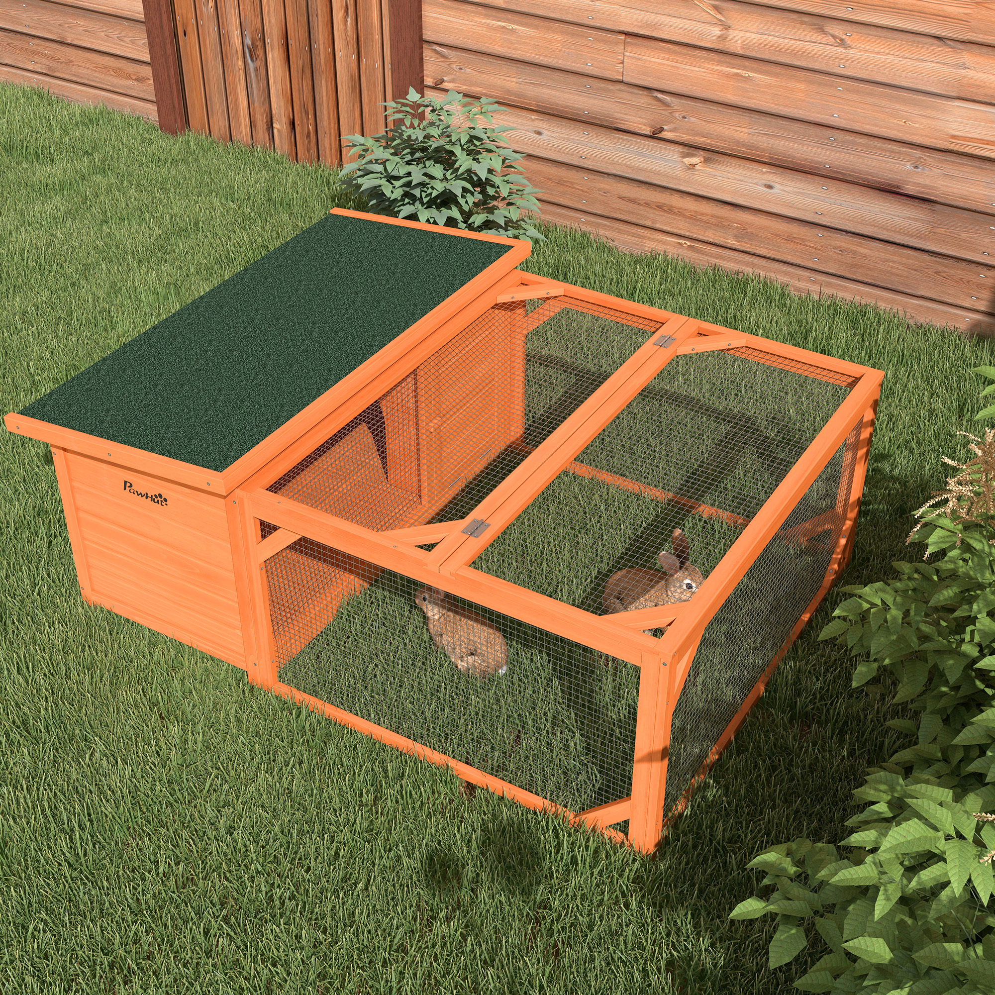 Rabbit Hutch Outdoor Guinea Pig With Run Small Animal Off-ground Duck House — image 3
