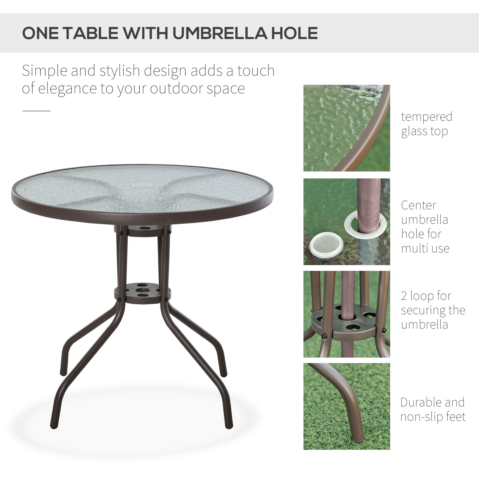 Garden Patio Texteline Folding Chairs Plus Table And Parasol Furniture Bistro — image 4