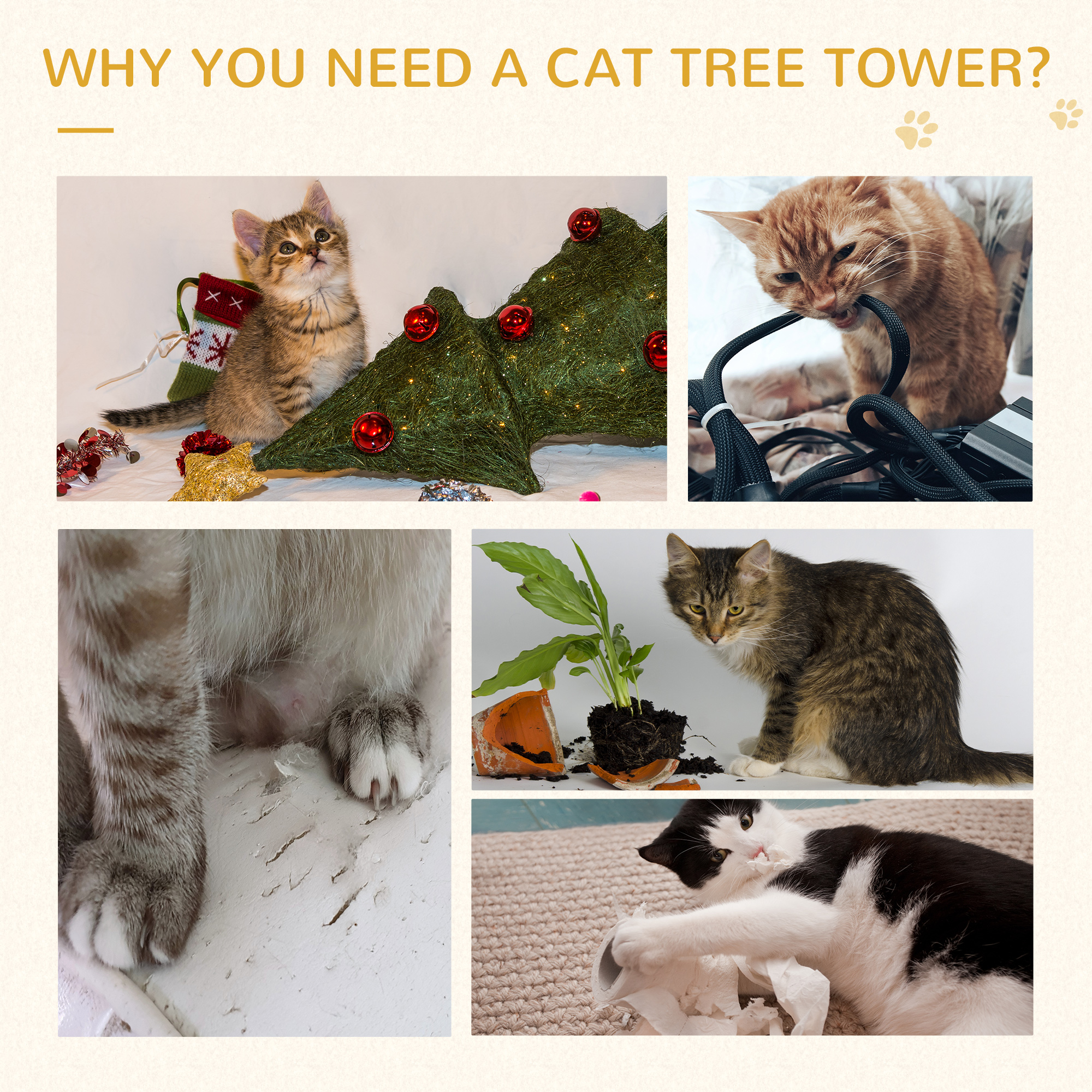 100 Cm Cat Tree For Indoor Cats Kitten Scratch Scratching Post Climbing Tower — image 4