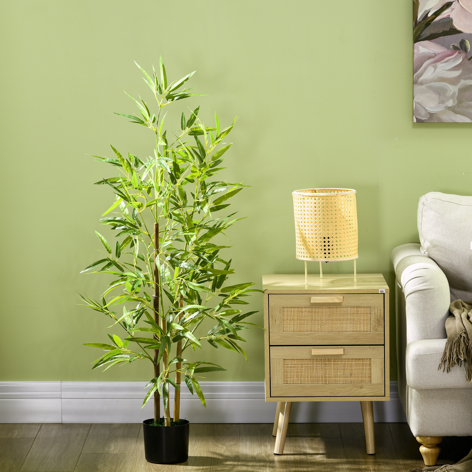Artificial Plant Bamboo Tree Height 120 Cm With Pot For Home Indoor Decor — image 3