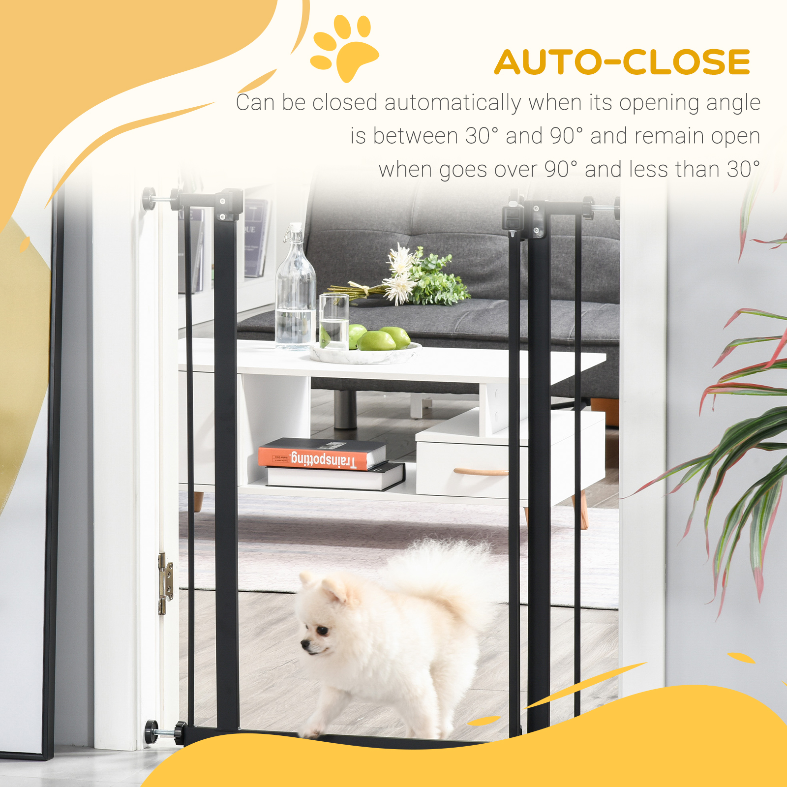 Pressure Fit Dog Stair Gate No Drilling Safety Auto Close — image 4